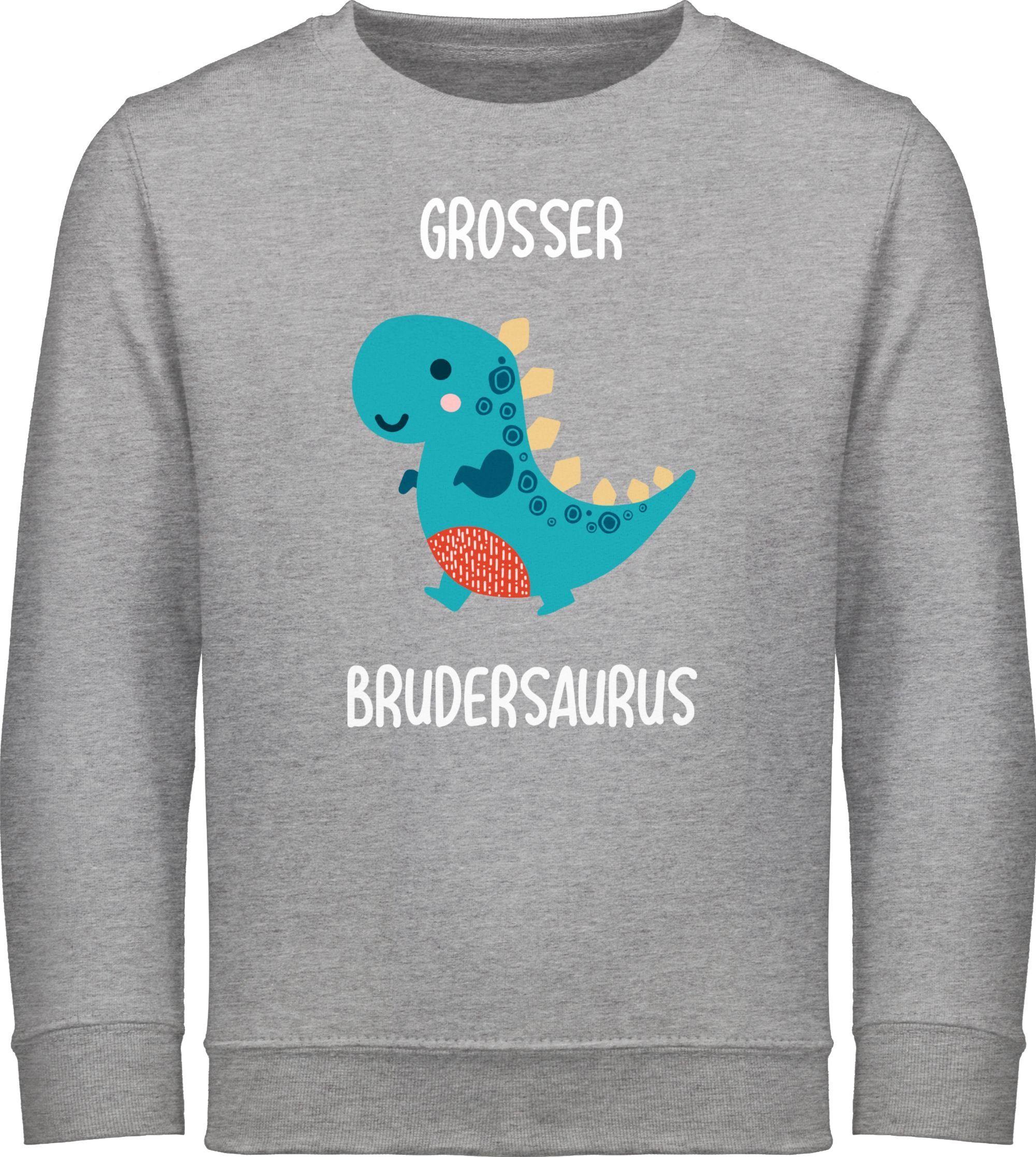 Großer meliert Sweatshirt Grau Shirtracer Bruder Brudersaurus 3 Großer