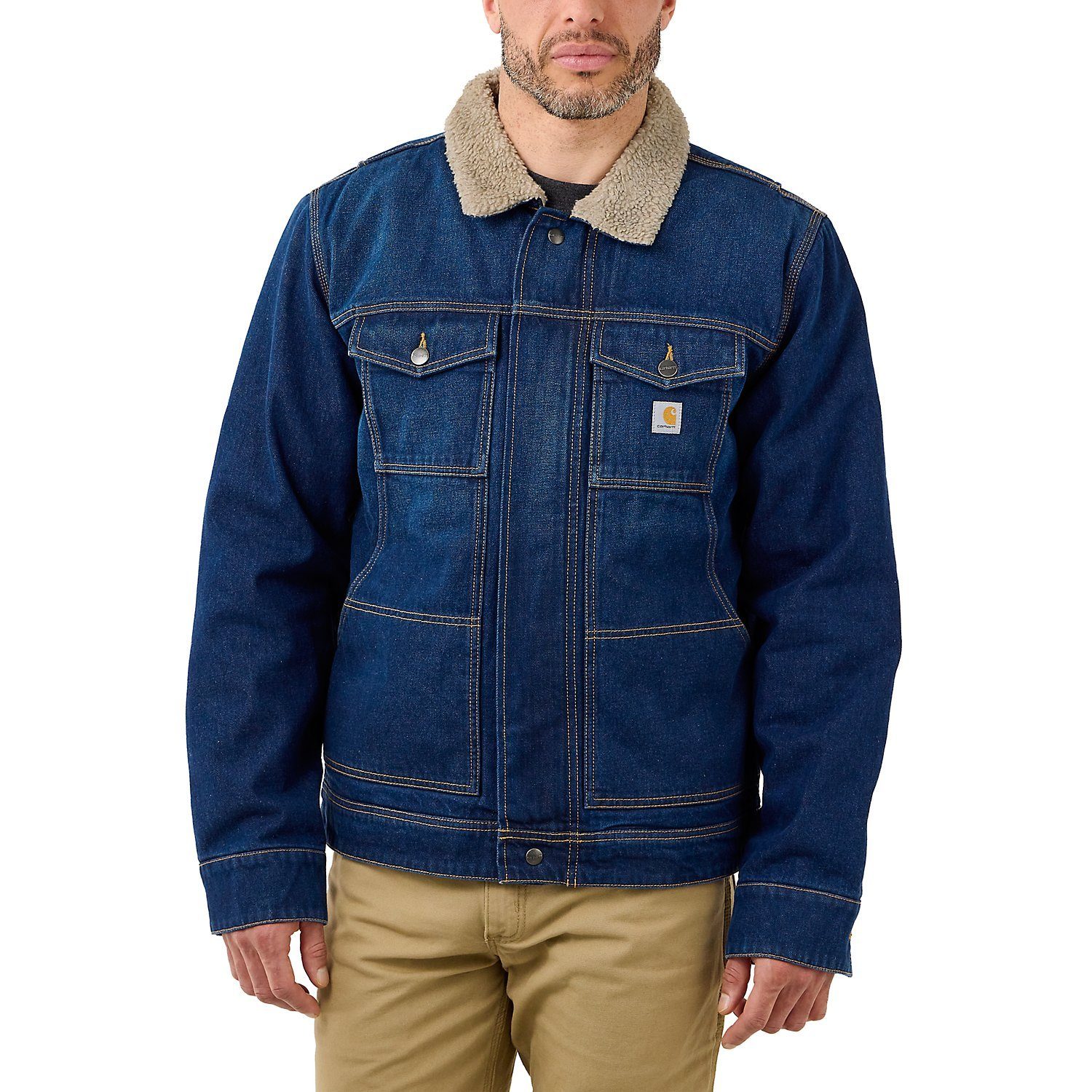 Carhartt Jeansjacke Relaxed Fit Denim Sherpa-Lined lockere Passform günstig online kaufen