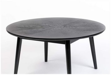 Trendmöbel24 Couchtisch Couchtisch FABIO BLACK Ø 80 Eiche furniert schwarz lackiert