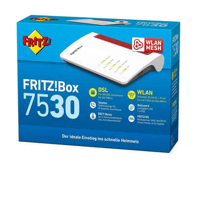 AVM FRITZBox 7530 - ADSL VDSL WLAN-Router, Gigabit, 2,4 GHz / 5 GHz AC, VDSL2 ADSL2, NAS, WIFI, USB3.0