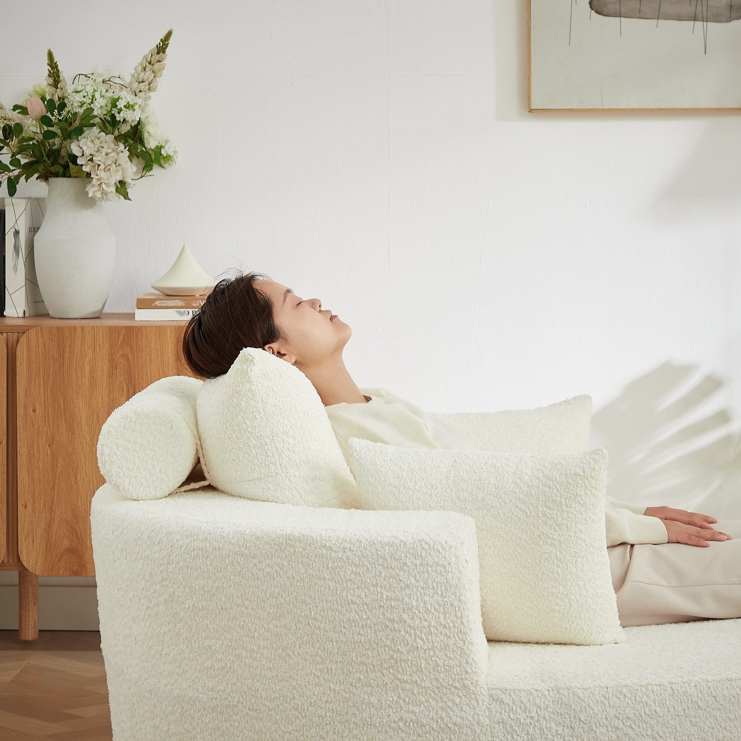 ANYSUN XXL-Sessel Rundsessel 2er Set, Chenille, mit Liegefunktion, ohne Montage. (2er-Set), 127 cm breit, 84 cm Sitztiefe, mit Rücken- und Stützkissen.