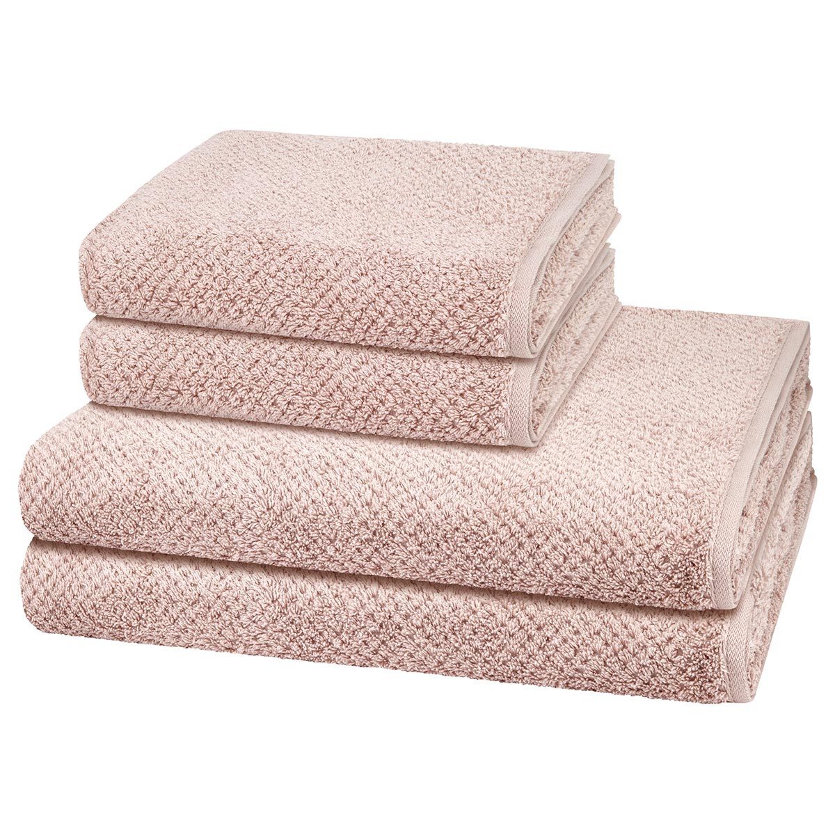 Cawö Handtuch Set Pure, Walkfrottee (Spar-Set, 4-St), 2 X Handtuch 2 X Duschtuch im Set - Baumwolle - Saugstark