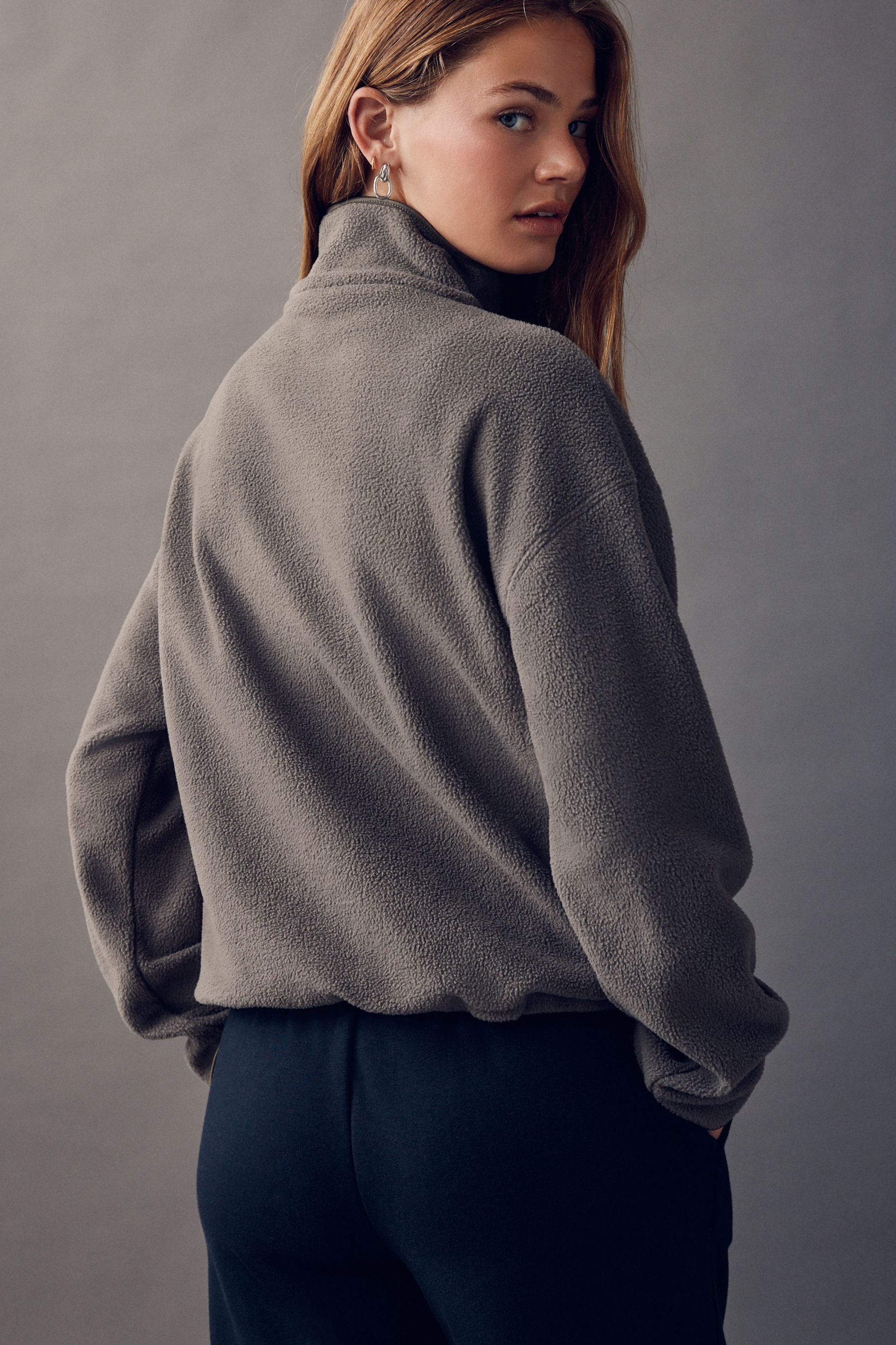 Next Sweater Geripptes Langarm-Sweatshirt mit Druckknöpfen (1-tlg) günstig online kaufen