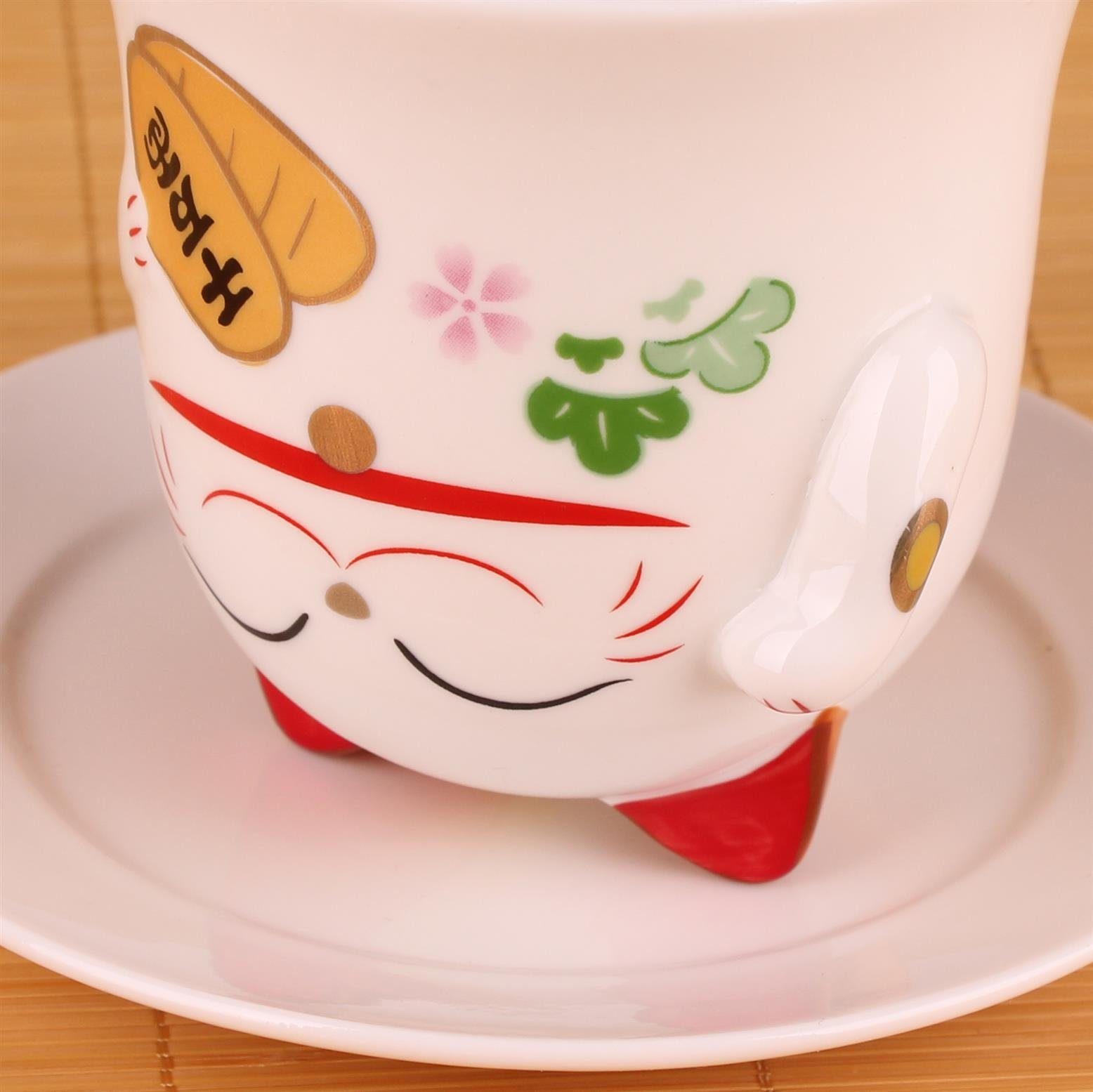 Goodwei Dekofigur Kaffeetasse "Maneki-Neko" -Tasse im Design der japanischen Glückskatze (1 St), Handbemalt – Bild 4 von 4
