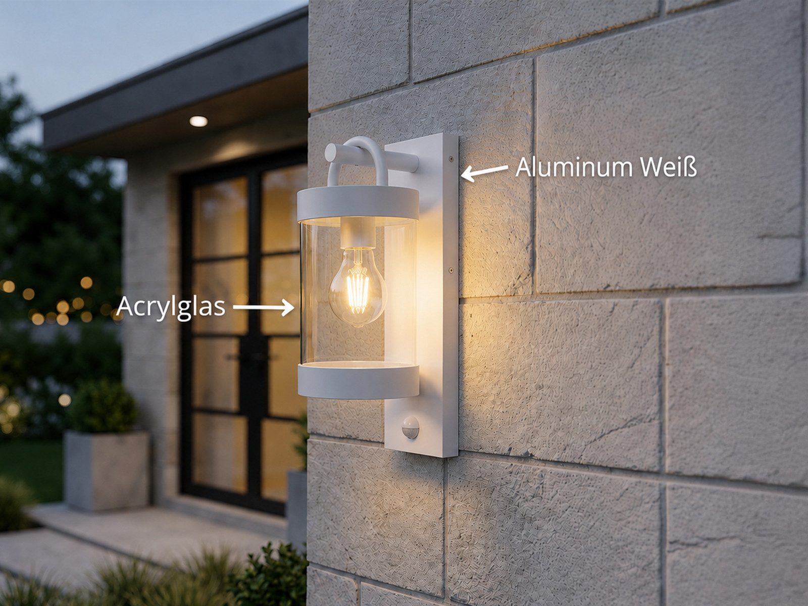 TRIO Leuchten LED Außen-Wandleuchte mit Bewegungsmelder, Höhe 33cm, Bewegungssensor, LED wechselbar, Warmweiß, Landhaus-Stil Wand Außenleuchte, Fassadenbeleuchtung inkl. E27 LED