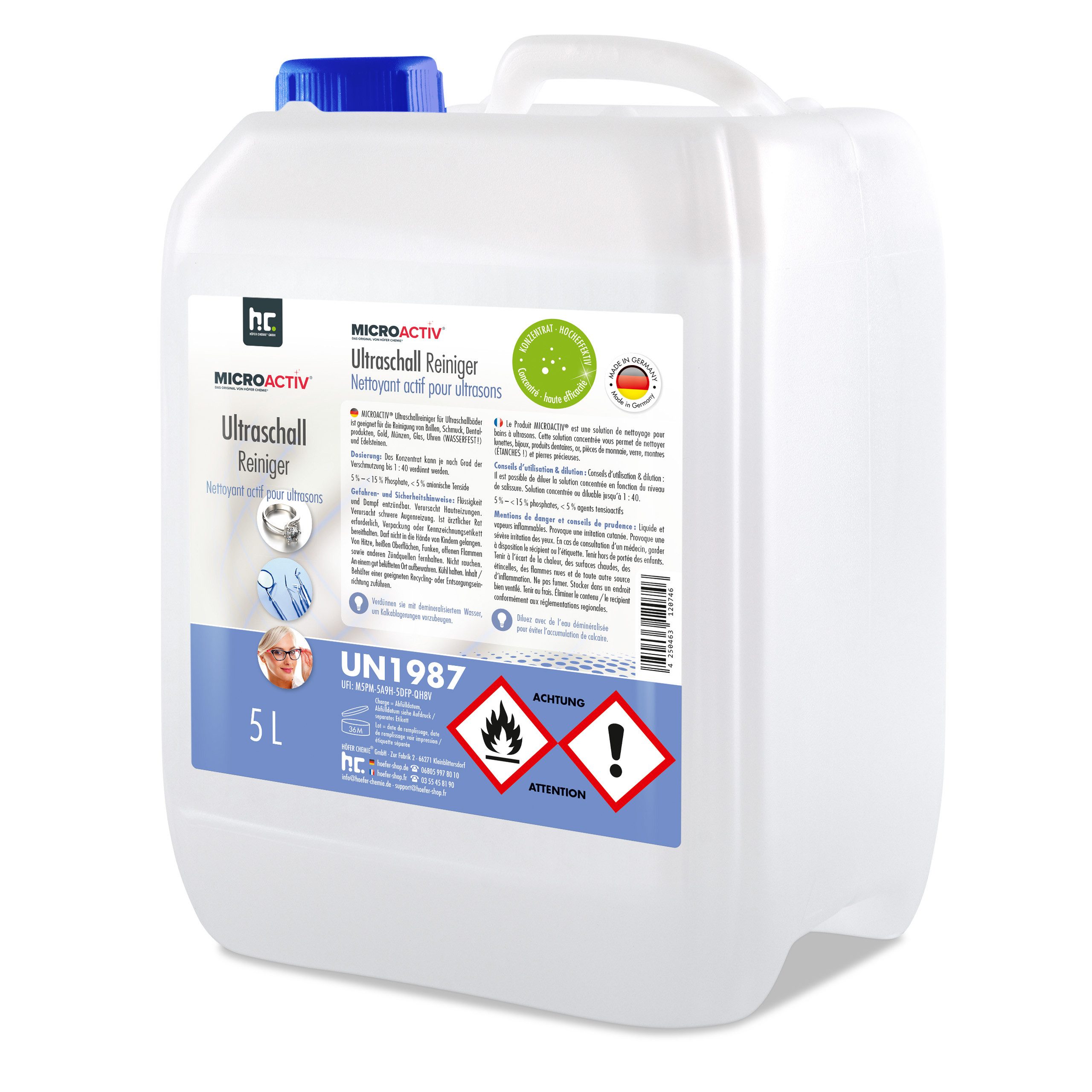 5 L Microactiv® Ultraschallreiniger für Ultraschallbad Grundreiniger