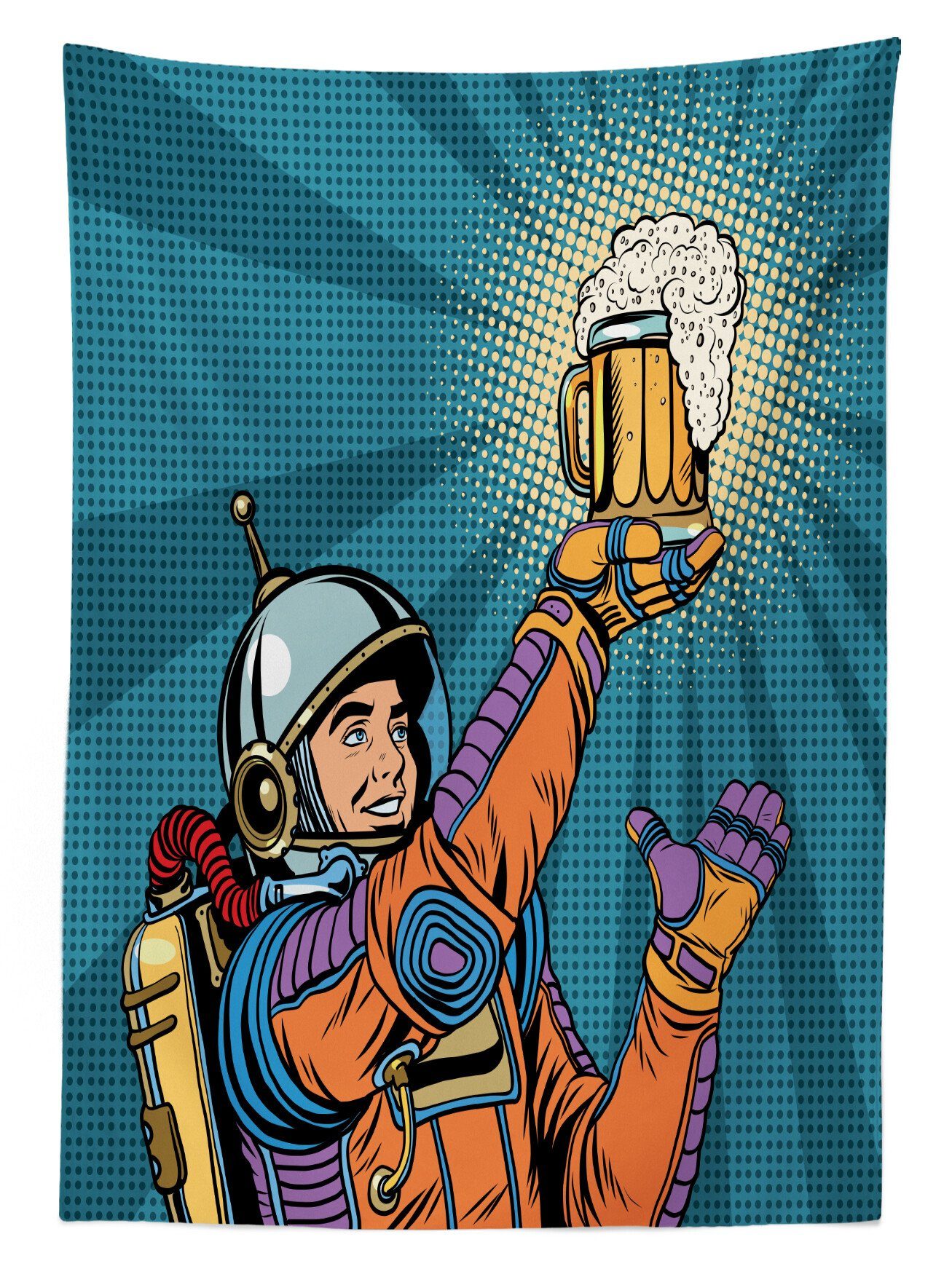 Für Außen Farbfest Waschbar Astronaut Astronaut den hält Bereich geeignet Farben, Abakuhaus Tischdecke Bier Klare