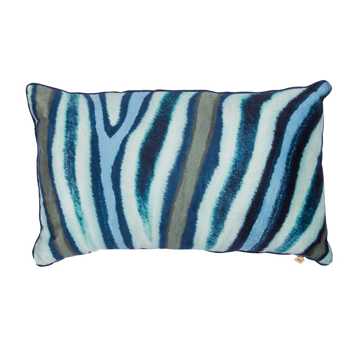 KAAT Amsterdam Dekokissen Dekokissen Wild Stripes Blue Green 30x50 blau, Dekokissen Couch kissen Sofa Kissen
