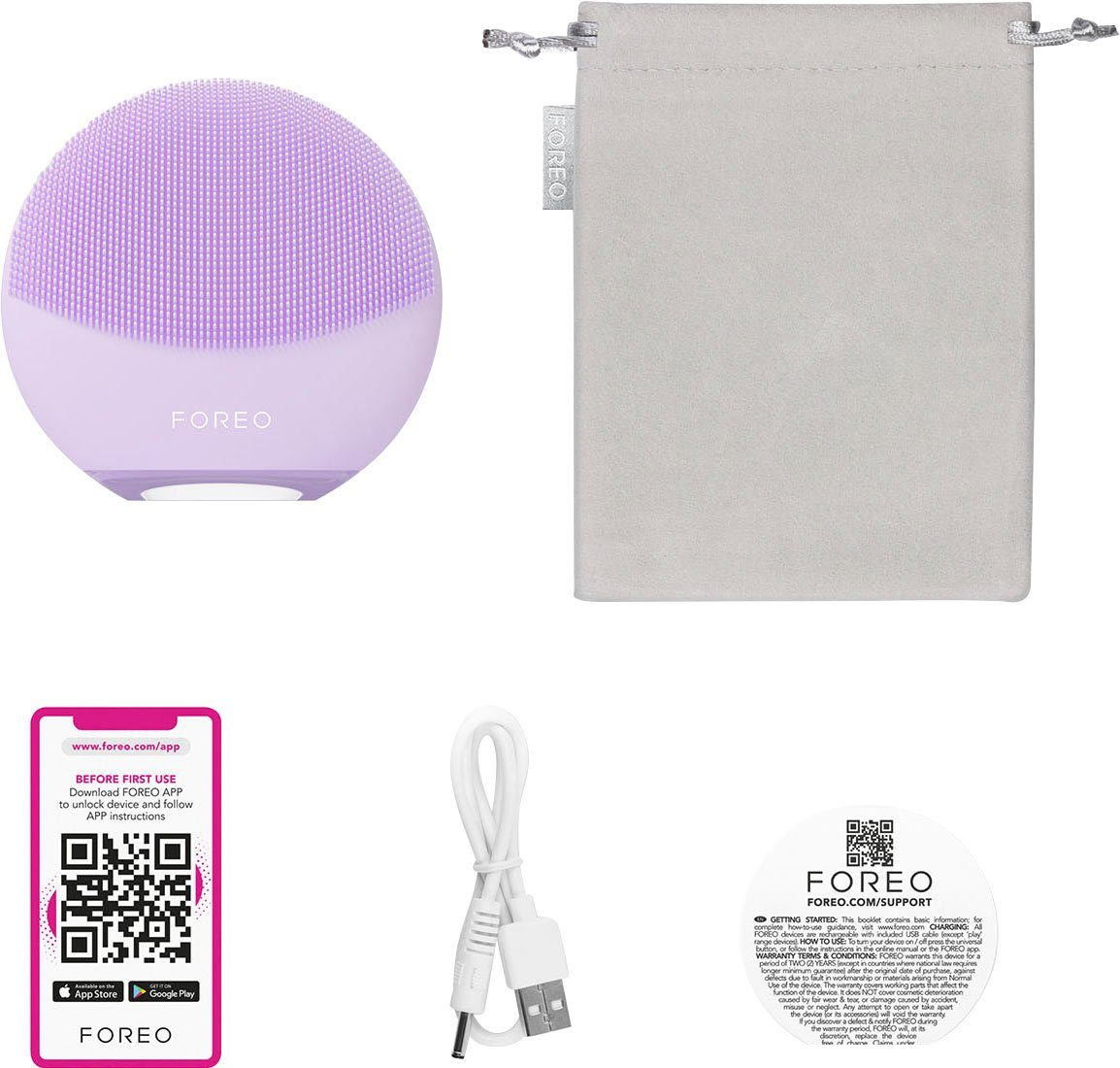 FOREO Elektrische mini 4 Lavender LUNA™ Gesichtsreinigungsbürste