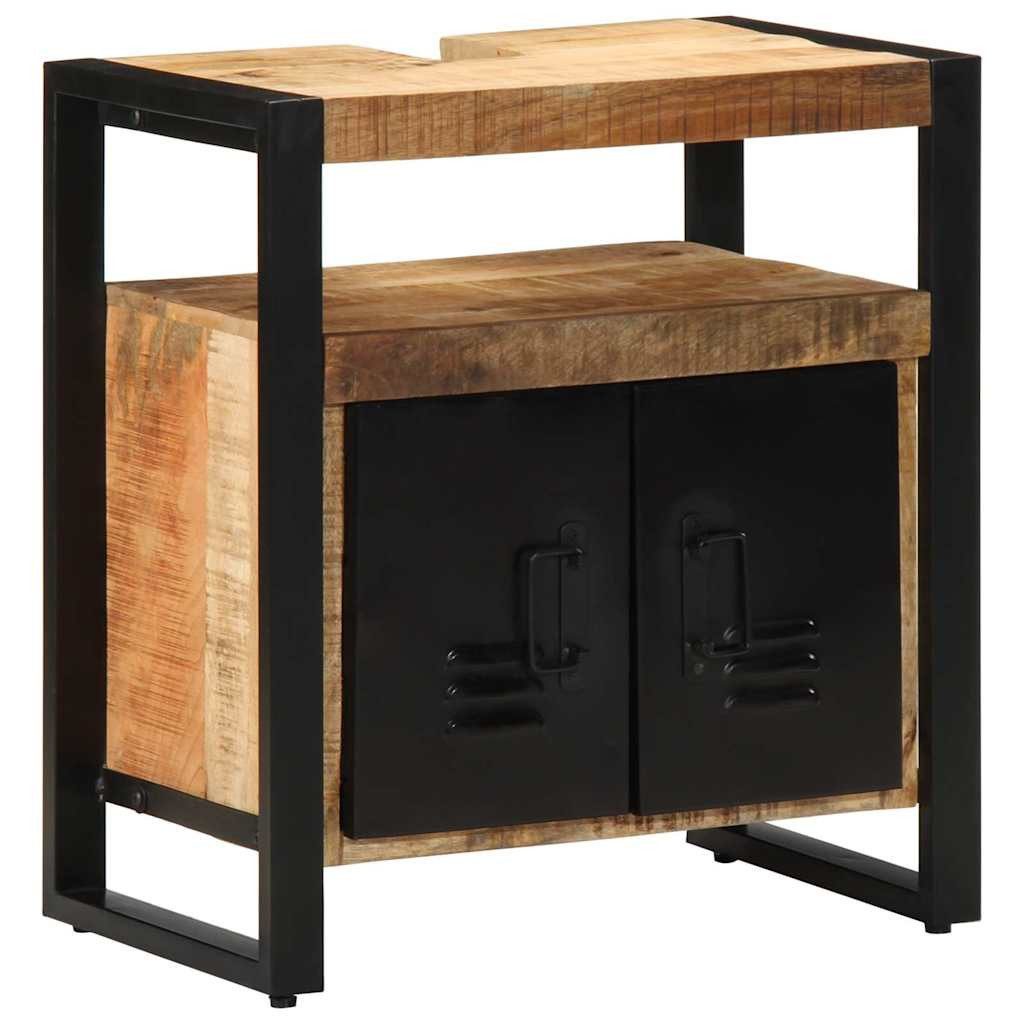 vidaXL Badezimmerspiegelschrank Badezimmer Schrank Braun 55 x 35 x 60 cm Massivholz (1-St)