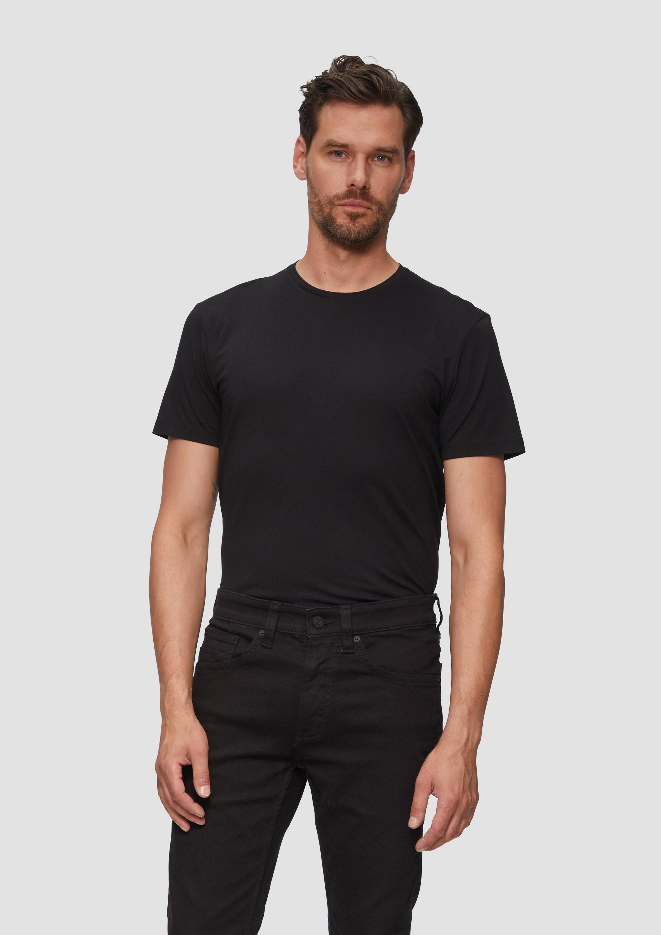 s.Oliver Kurzarmshirt T-Shirt T-Shirt aus Baumwollstretch günstig online kaufen