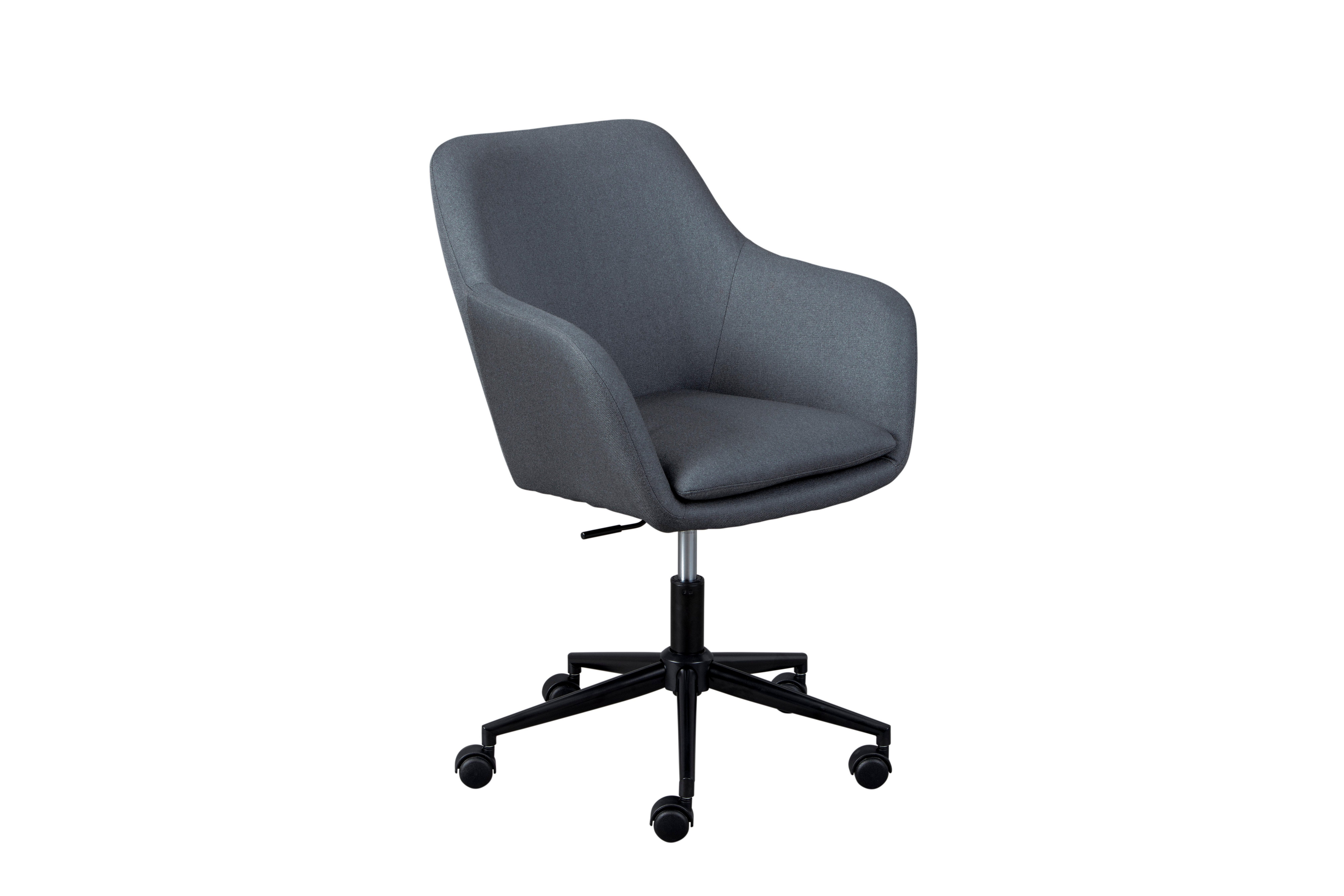 Inter Link Drehstuhl Workrelaxed, in 5 Trendfarben, abnehmbares Sitzkissen zur leichen Reinigung, Sicherheitsrollen, höhenverstellbar, Zeitloses Design Grau | Grau