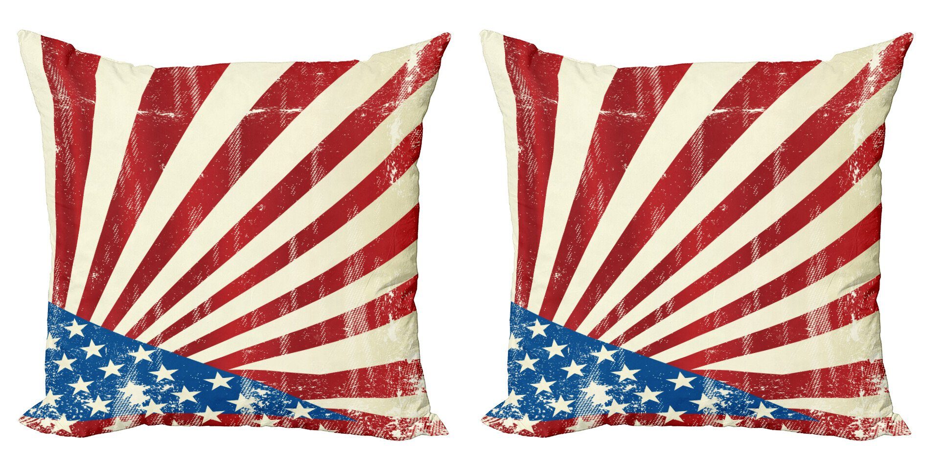 Kissenbezüge Modern Accent Doppelseitiger Digitaldruck, Flag Old amerikanisch Bild Distressed (2 Stück), Abakuhaus