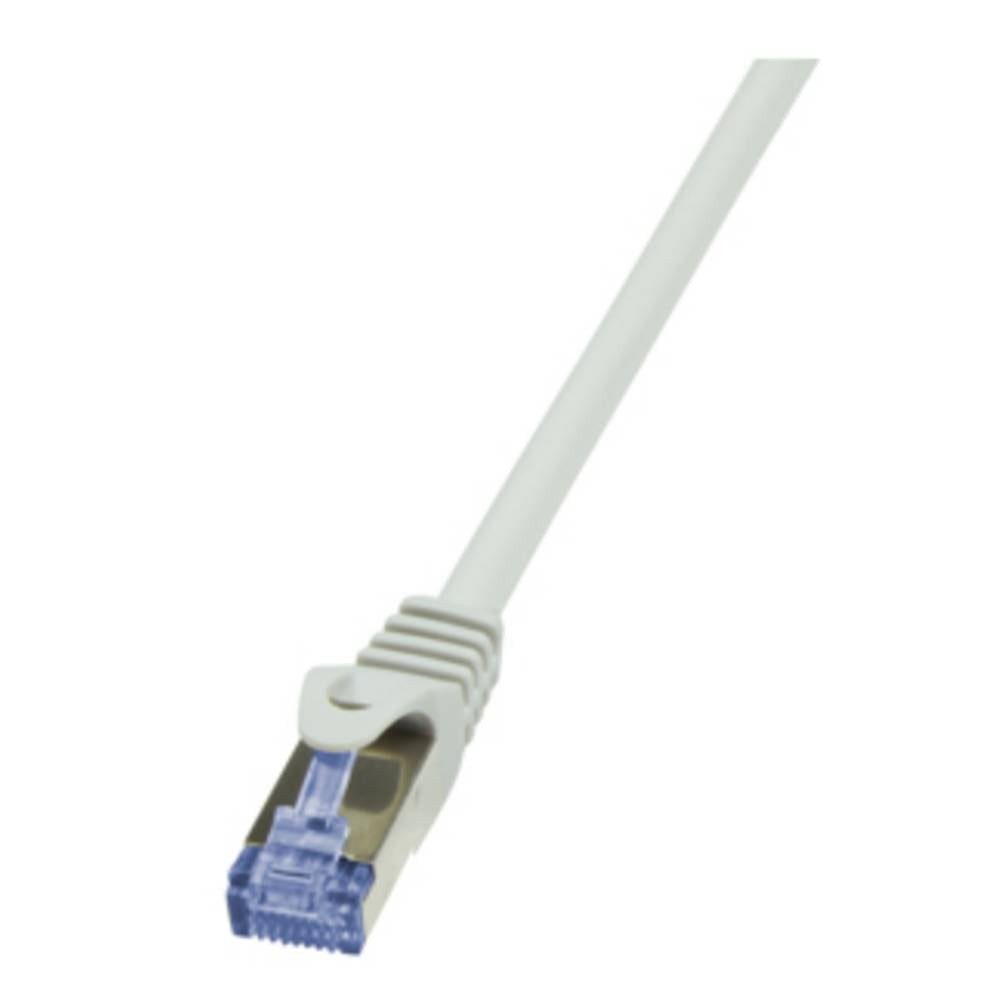 LogiLink Patchkabel PrimeLine, Cat.6A, S/FTP,50 m CQ3142S LAN-Kabel, mit Rastnasenschutz, Flammwidrig, Gesamtschirm, Halogenfrei, Paarschir