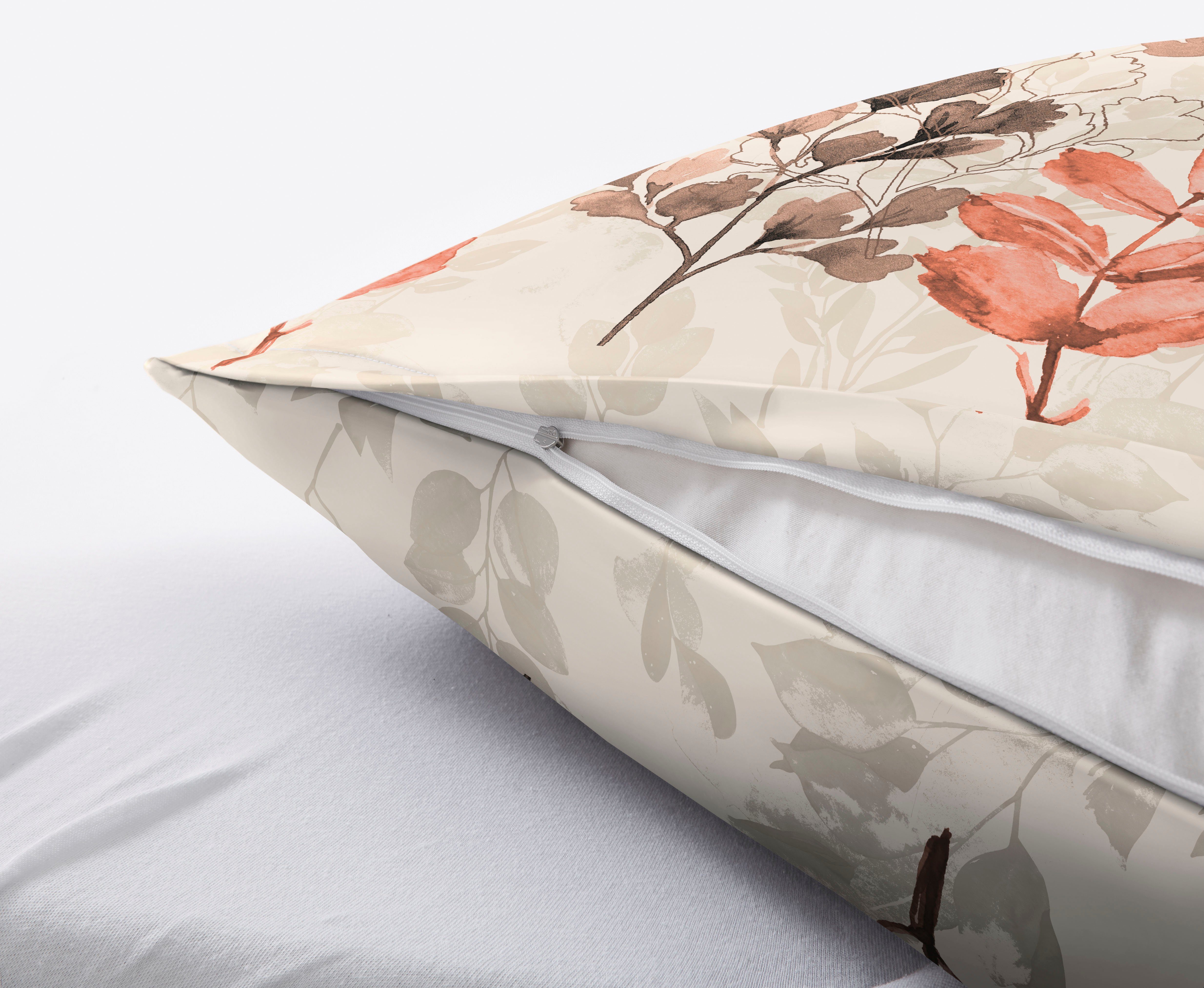Kleine Wolke Bettwäsche Grana, Mako-Satin, 2 teilig, mit Blättern