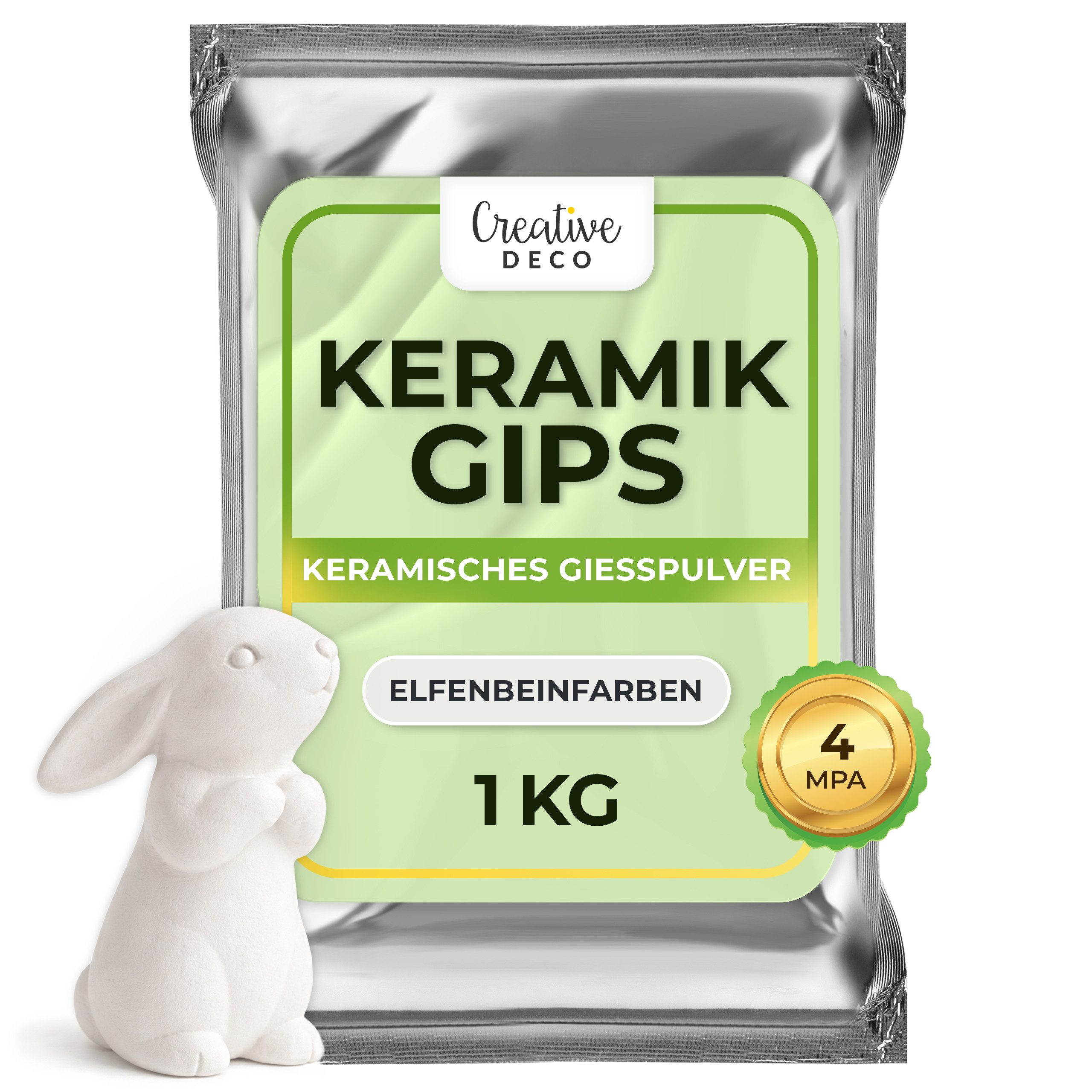 Creative Deco Modelliermasse Gießpulver weiß Keramik Gießmasse