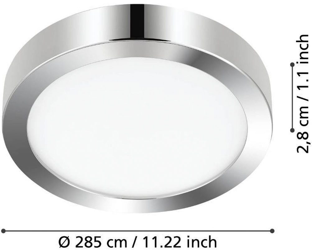 EGLO Deckenleuchte FUEVA 5 Deckenlampe, IP44, geringe Aufbauhöhe, 20 Watt, Rund, LED fest integriert, Neutralweiß, Aufbauleuchte, Badezimmer, Bad-Deckenlampe, m – Bild 5 von 5