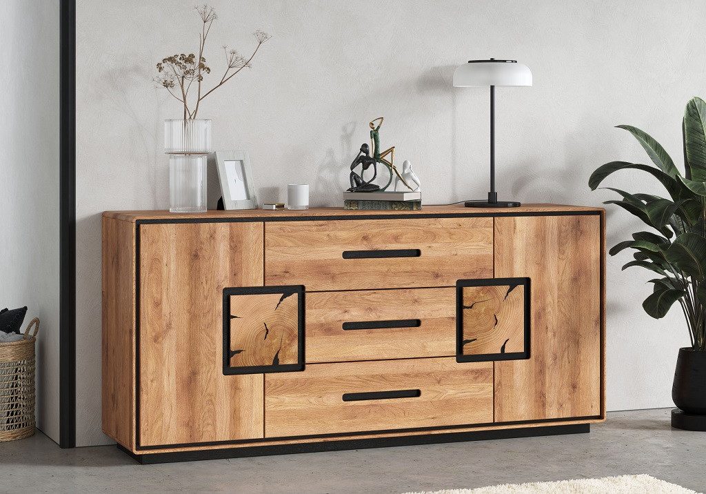 Main Möbel Sideboard Sideboard Kommode 165x77cm Wildeiche Zarah