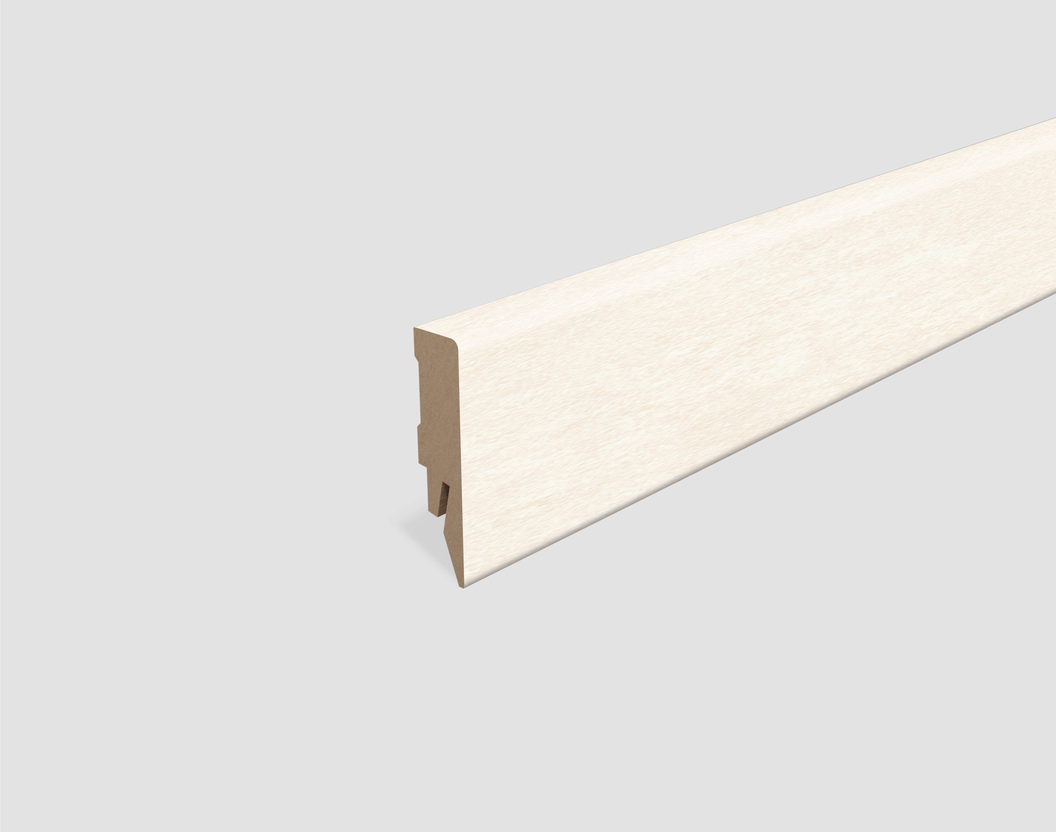 EGGER Sockelleiste Marmor weiss L674, L: 240 cm, H: 5.8 cm, 1-St., 2,40m; neues kubisches Profil; passend zu Fußboden Cremona Marmor