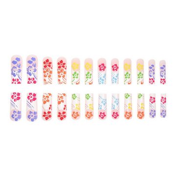 YRIIOMO Kunstfingernägel Lange tragbare Nägel mit bunten Blumennägeln