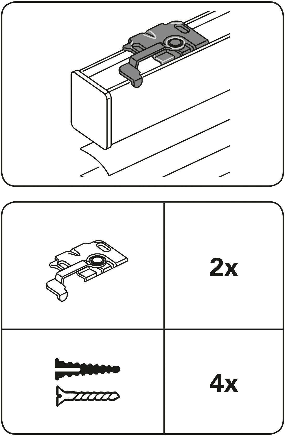 GARDINIA, Jalousien, Sichtschutzbefestigung Metall, (2-tlg), Aluminium-Jalousie Zubehör Träger