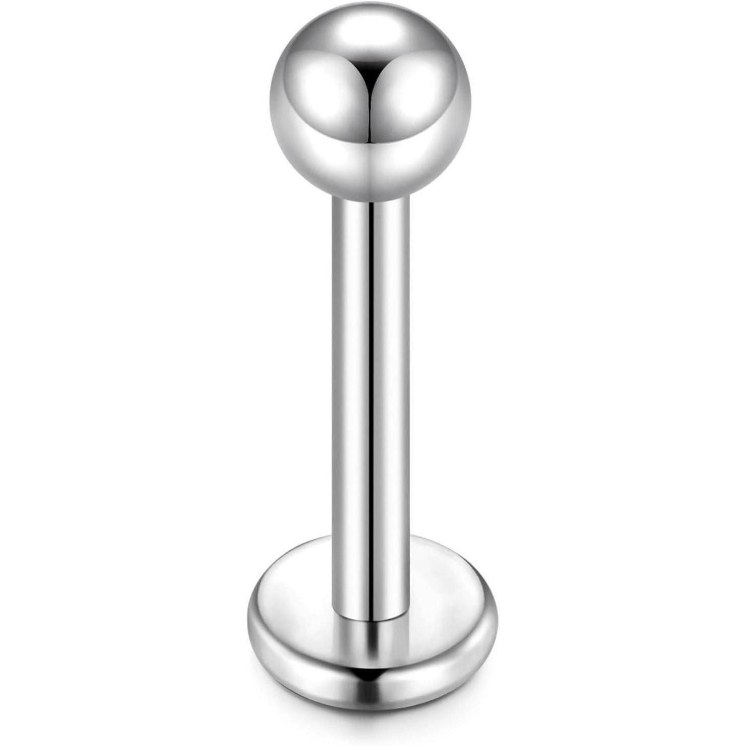 CIZME Nasenpiercing 925 Silber Lippenpiercing 16G Labret Knorpel Tragus Nasenschraube 10mm