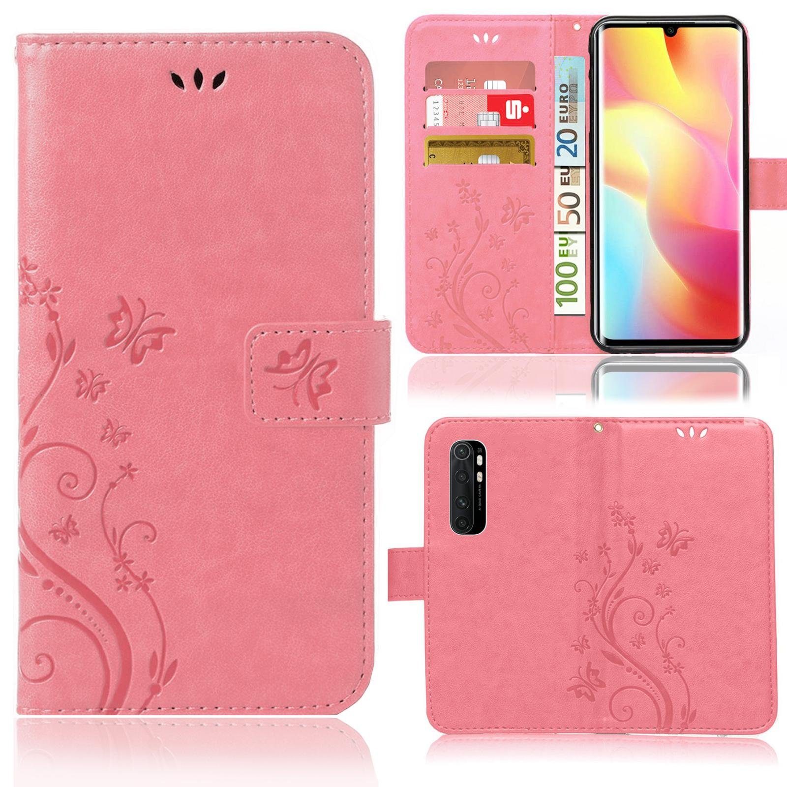 Numerva Handyhülle Bookstyle Flower für Xiaomi Mi Note 10 Lite, Handy Tasche Schutzhülle Klapphülle Flip Cover mit Blumenmuster