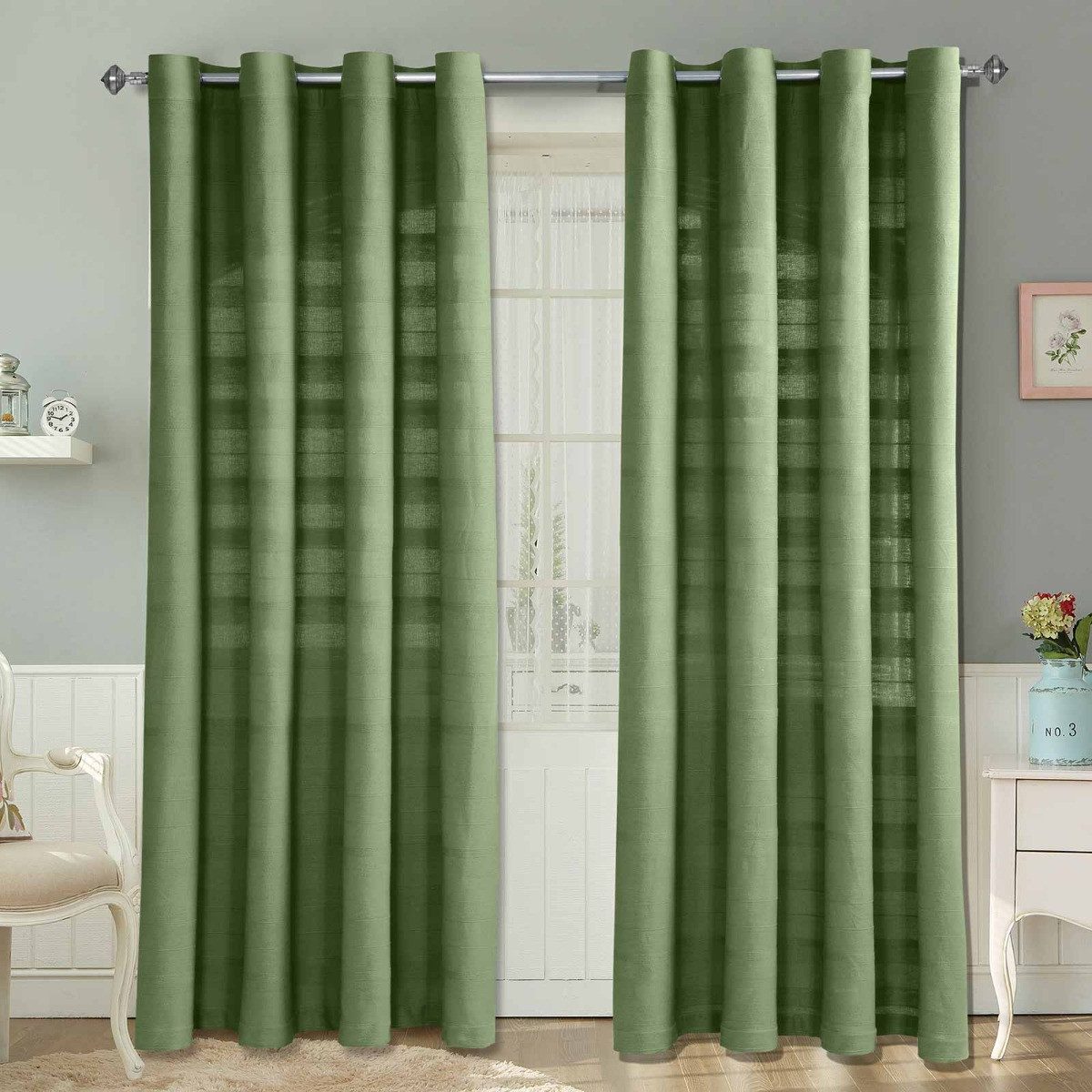 Homescapes Gardine Rajput Gardinen 2er Set aus Baumwolle, 137 x 137 cm, dun günstig online kaufen