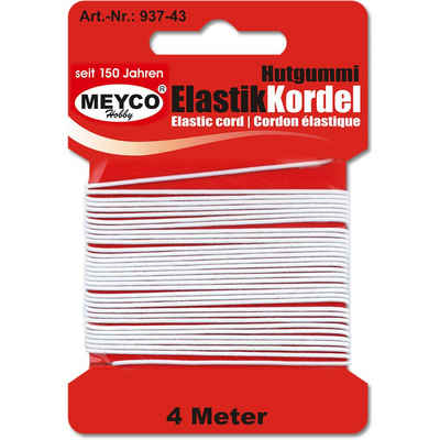MEYCO Hobby Paspelband Hutgummi/Elastik-Kordel weiß 1mm, 4m