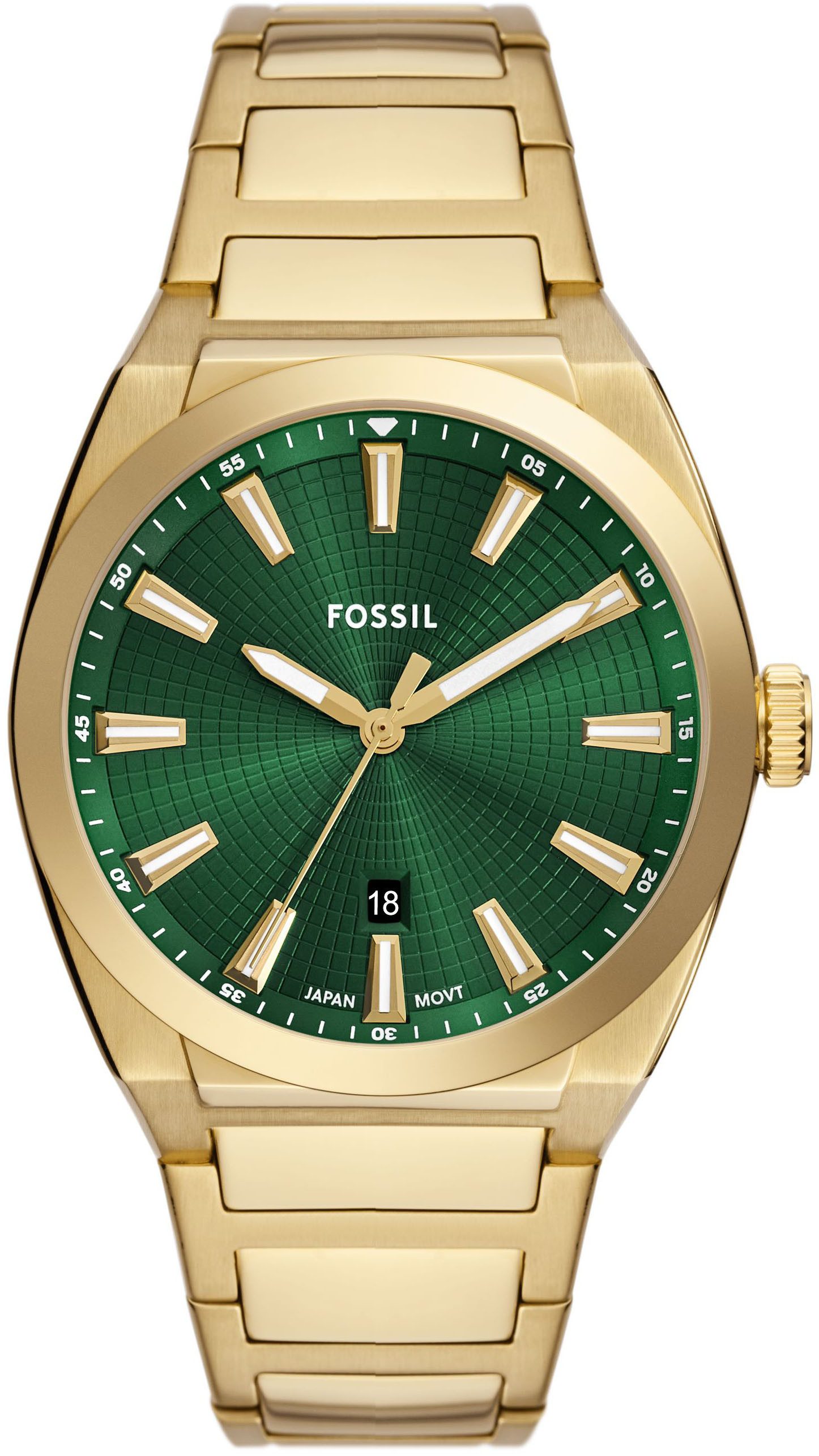 Fossil Quarzuhr EVERETT FS6090, Armbanduhr, Herrenuhr, Edelstahlarmband, an günstig online kaufen