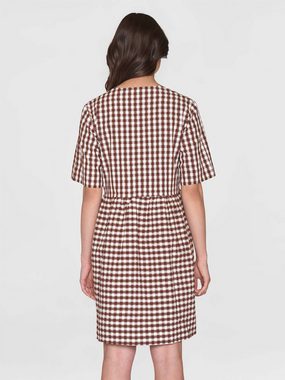 KnowledgeCotton Apparel Sommerkleid Cross Over A-Shape Seersucker Checkered Dress