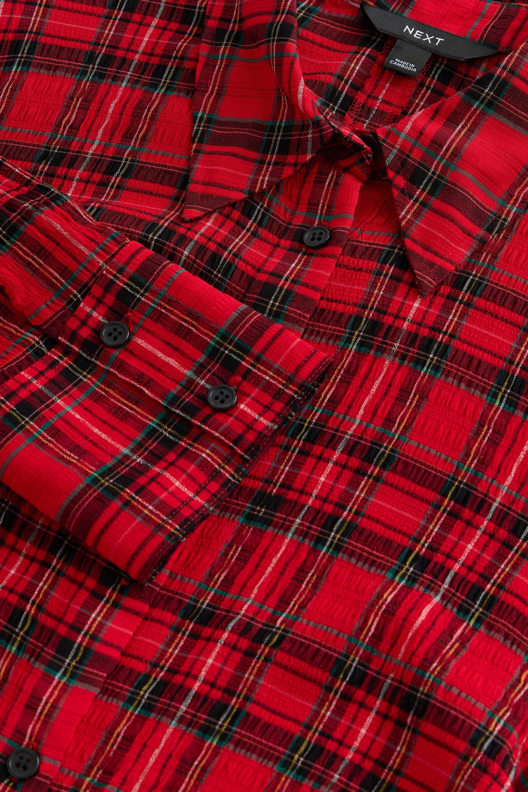 Next Minikleid Gerafftes Langarm-Hemdblusenkleid in Minilänge (1-tlg) günstig online kaufen