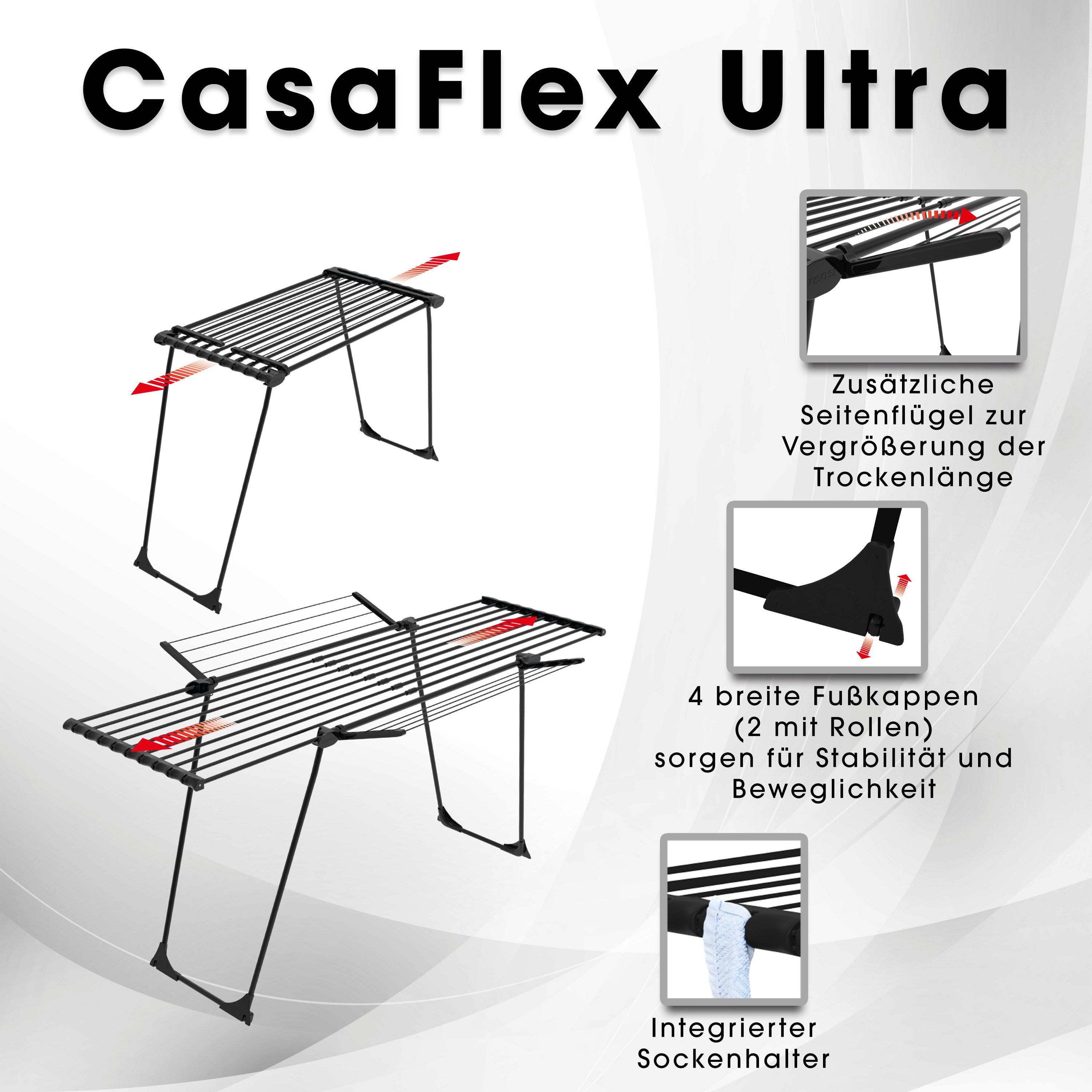 Casa Si Wäscheständer Teleskop Bettwäsche Standtrockner 28m CasaFlex Ultra günstig online kaufen