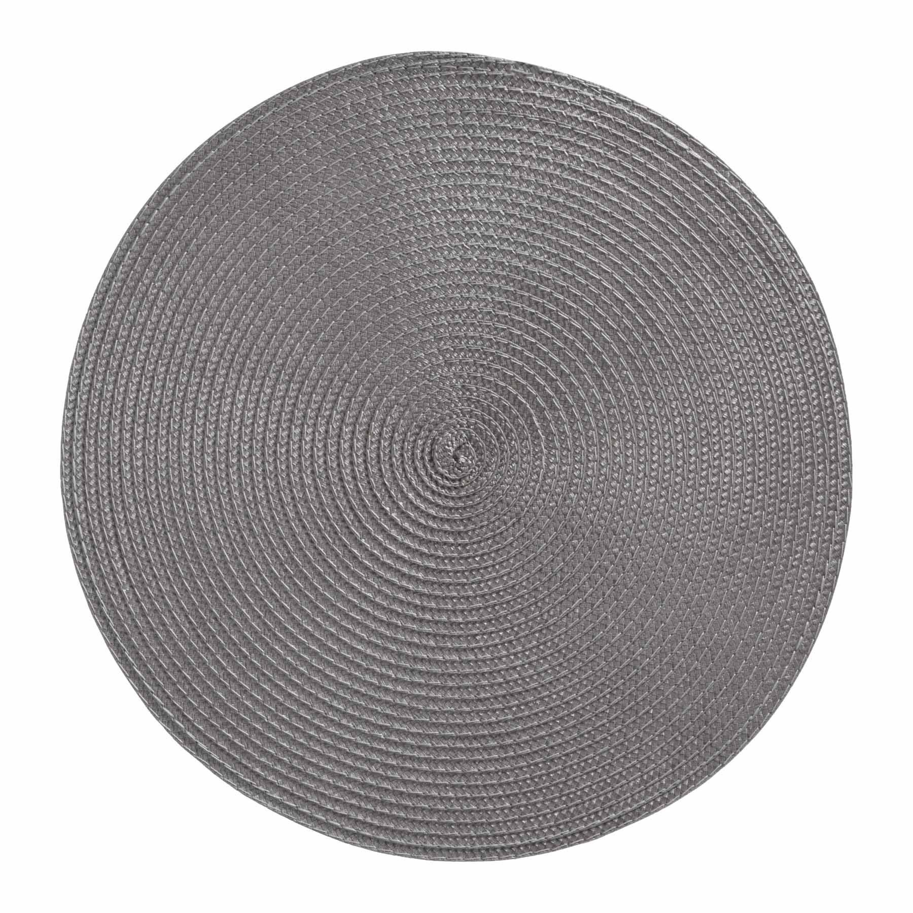 HAC24 Platzset Platzmatte Abwaschbar Tischset Platzdeckchen Tisch Untersetzer, (1-St), Rund, Ø 38 cm, Bast-Optik