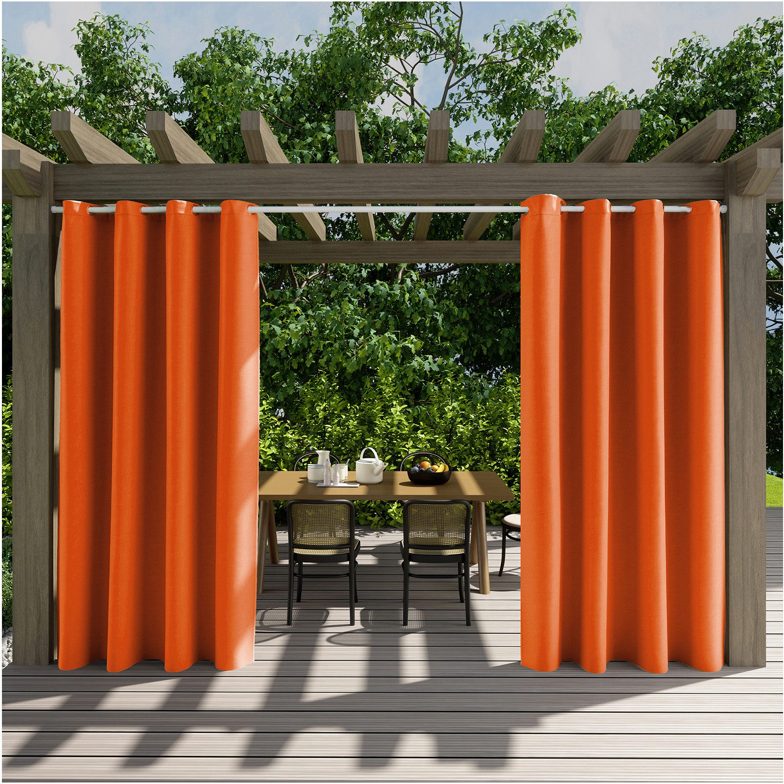 Jibenhome Outdoorgardine Wetterfest Outdoor Vorhänge, Sonnenschutz günstig online kaufen