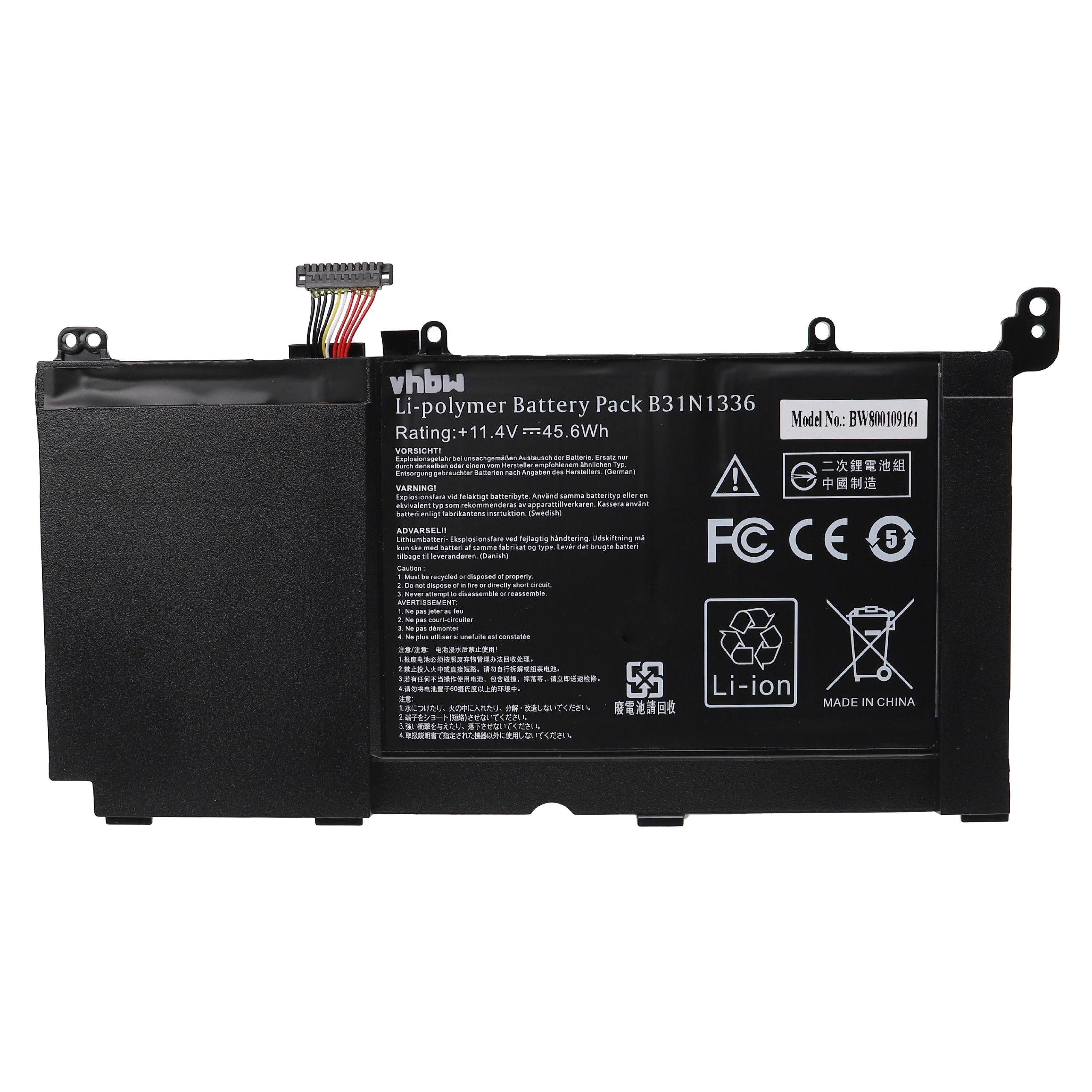 vhbw passend für Asus R553LN-XO420H, R553LN-XO516H, R553LN-XX134, Laptop-Akku 4000 mAh