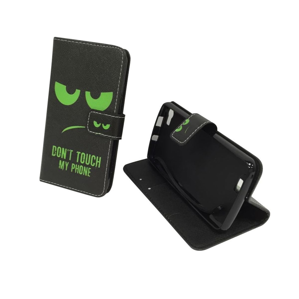 König Design Handyhülle Wiko Lenny, Wiko Lenny Handyhülle Bookcover Grün