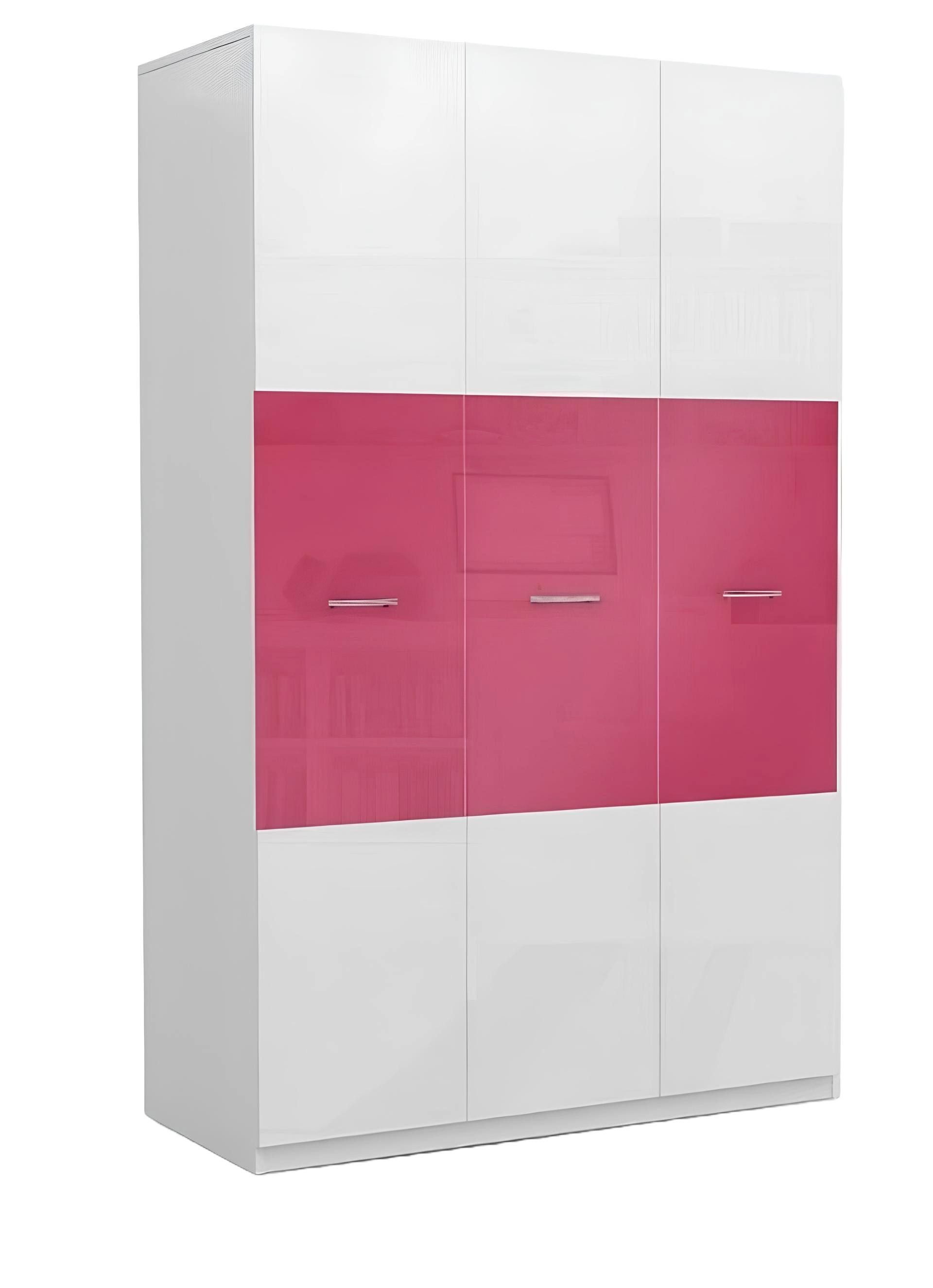 Xlmoebel Kleiderschrank Rosa Holz-Kleiderschrank für das Kinderzimmer mit viel Stauraum (1-St., Kleiderschrank) Hergestellt in Europa