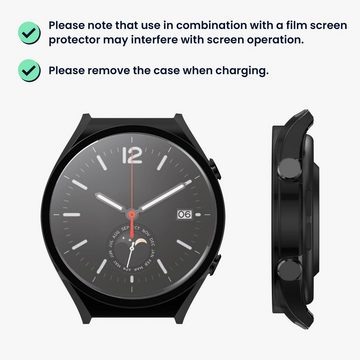kwmobile Smartwatch-Hülle 2x Hülle für Xiaomi Watch S1, Fullbody Fitnesstracker Glas Cover Case Schutzhülle Set