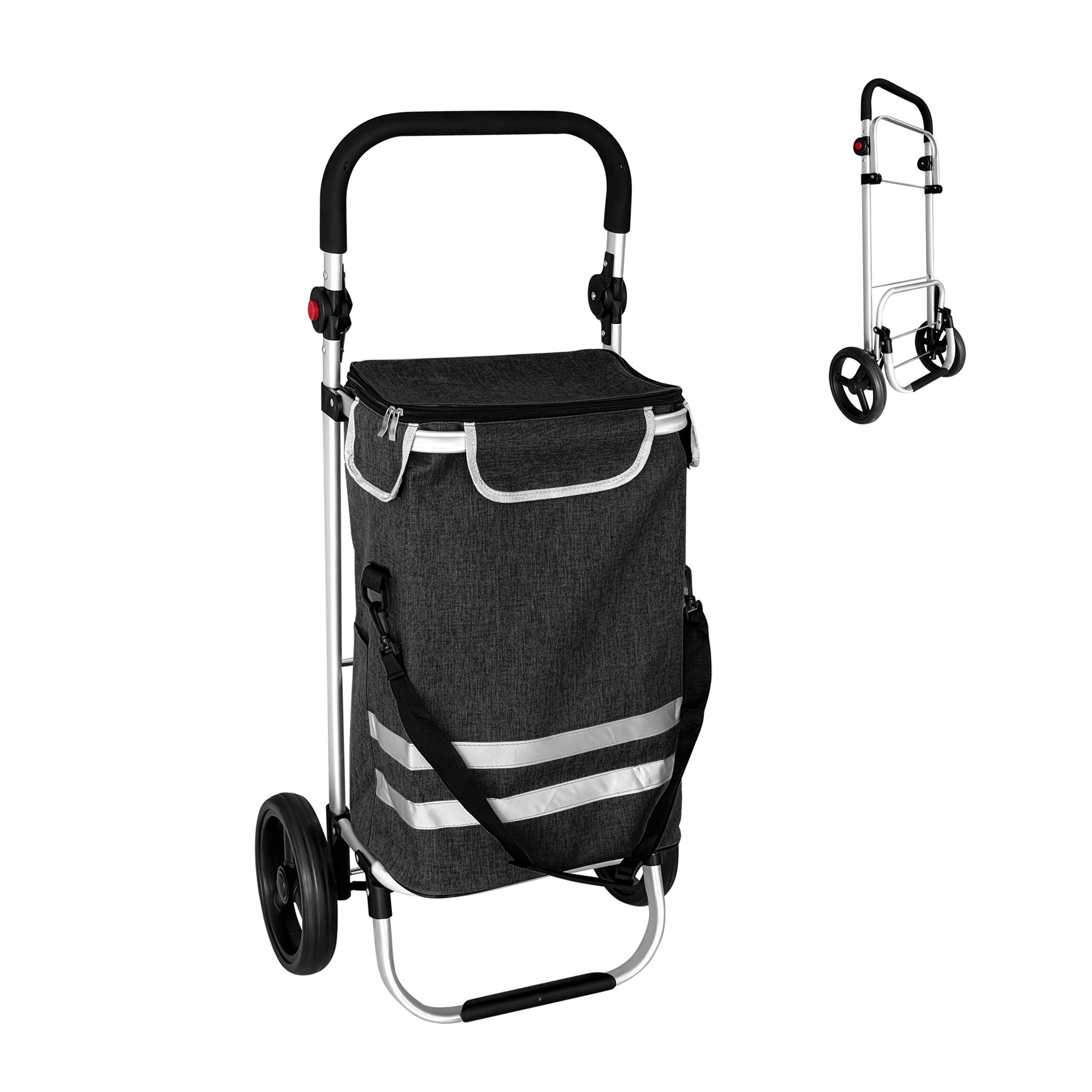 relaxdays Einkaufstrolley Klappbarer Einkaufstrolley 45 l, 45 l, schwarz günstig online kaufen