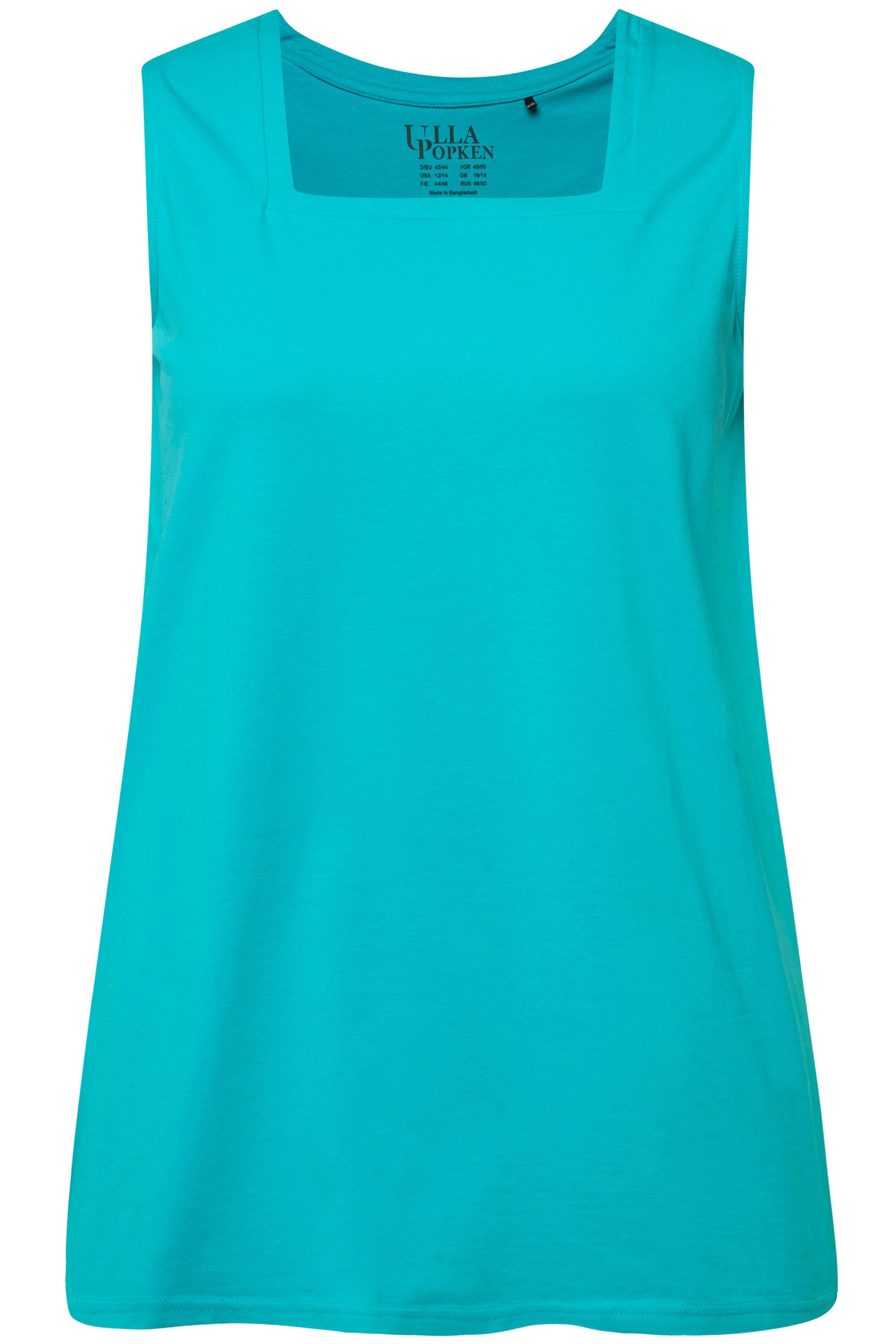 Ulla Popken Longshirt Longtop Classic Fit Carré-Ausschnitt ärmellos günstig online kaufen