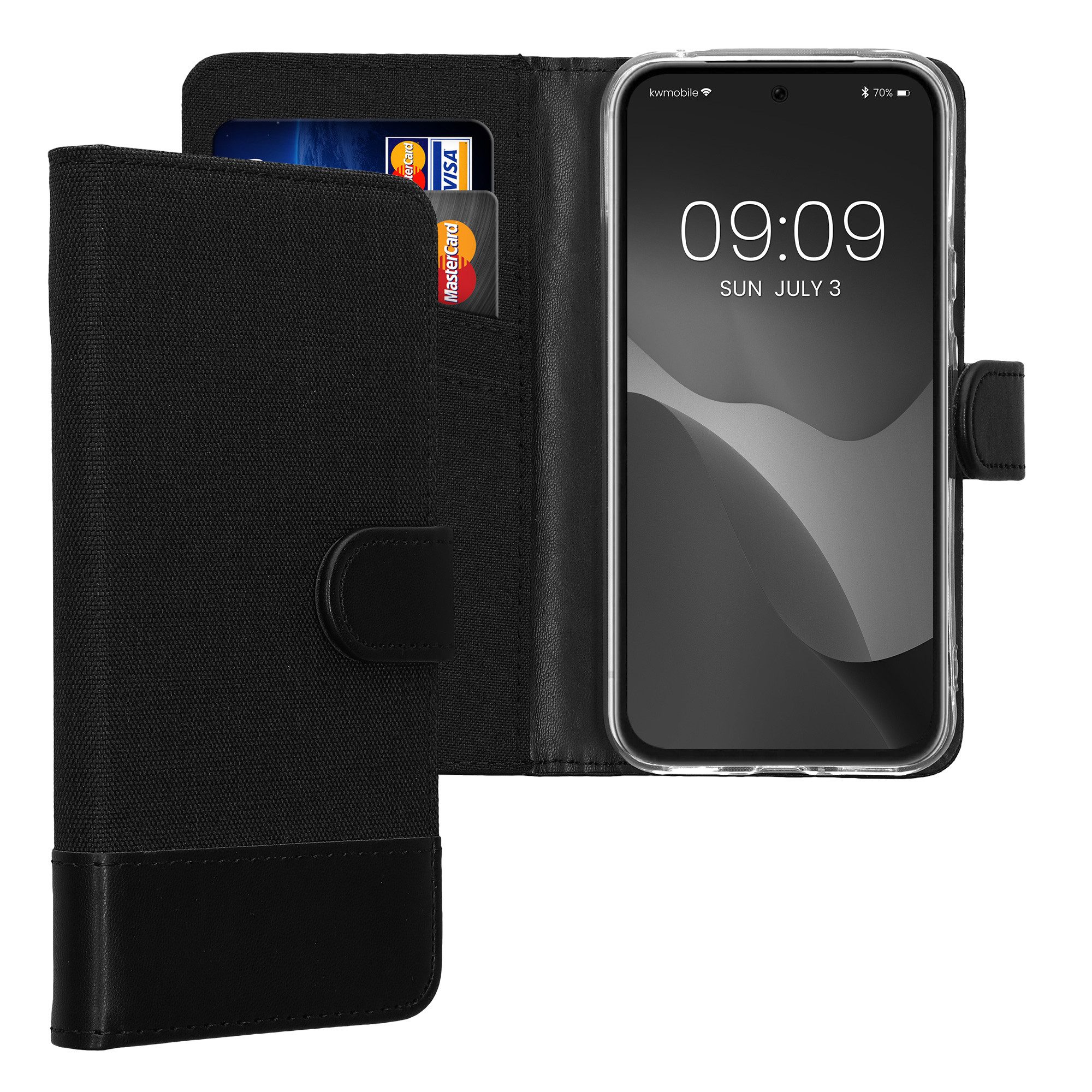 kwmobile Etui Wallet Case für Google Pixel 8a, Hülle mit Ständer - Handyhülle Kartenfächer