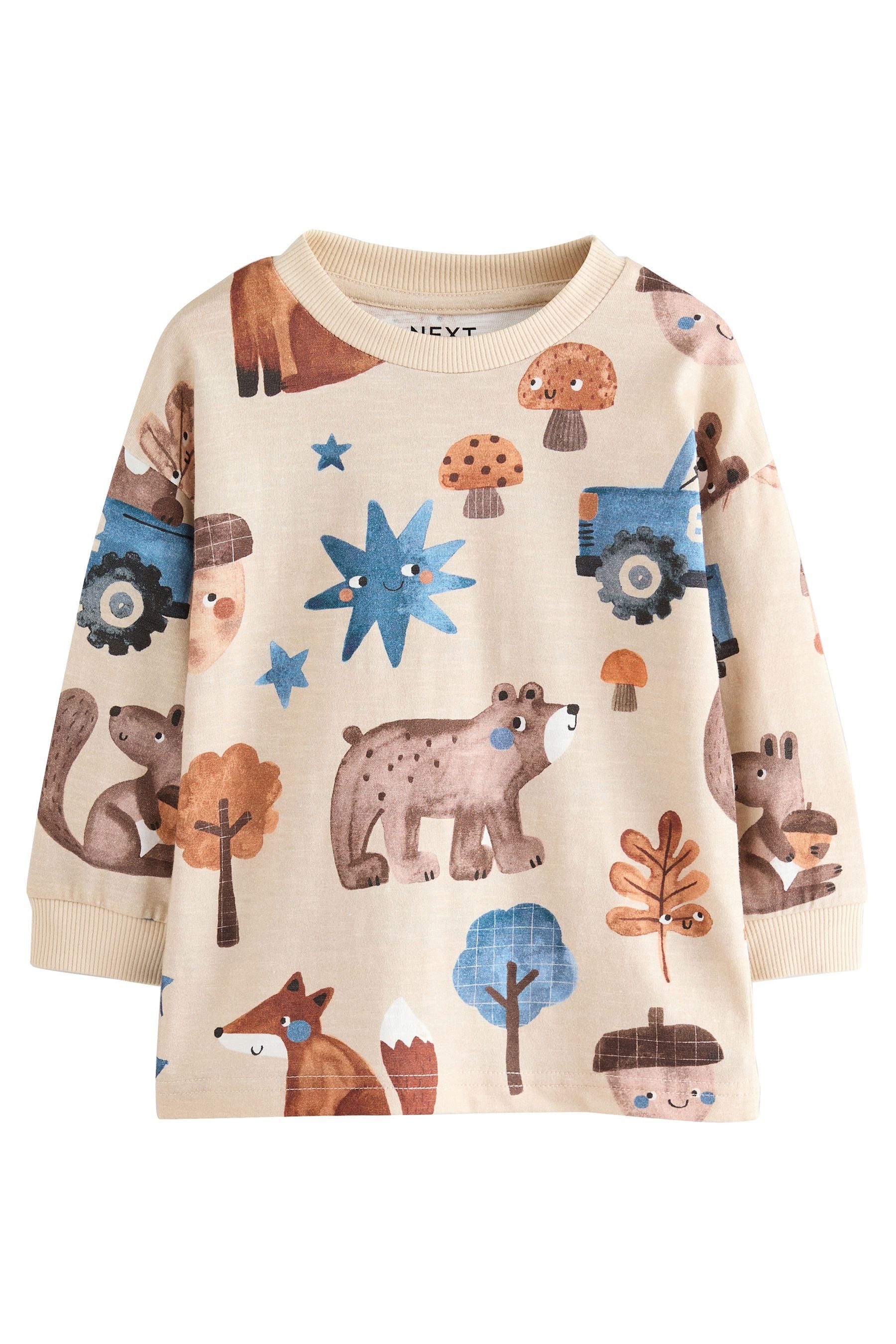 Next Langarmshirt 3er-Pack Langarmshirts, Tiermotive (3-tlg)