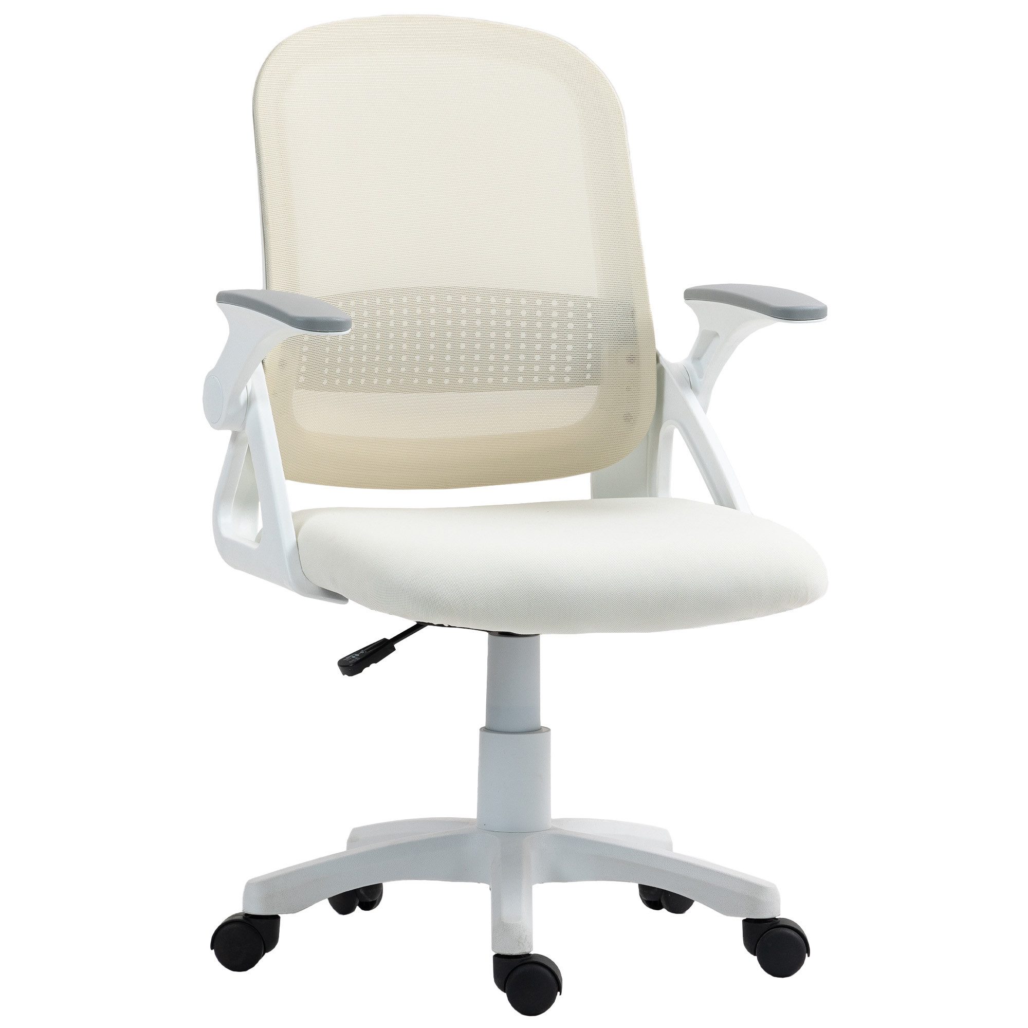 HOMCOM Bürostuhl Lendenwirbelstütze Wippfunktion Drehstuhl (PC Stuhl, 1 St), Ergonomischer Schreibtischstuhl, atmungsaktiv, höhenverstellbar