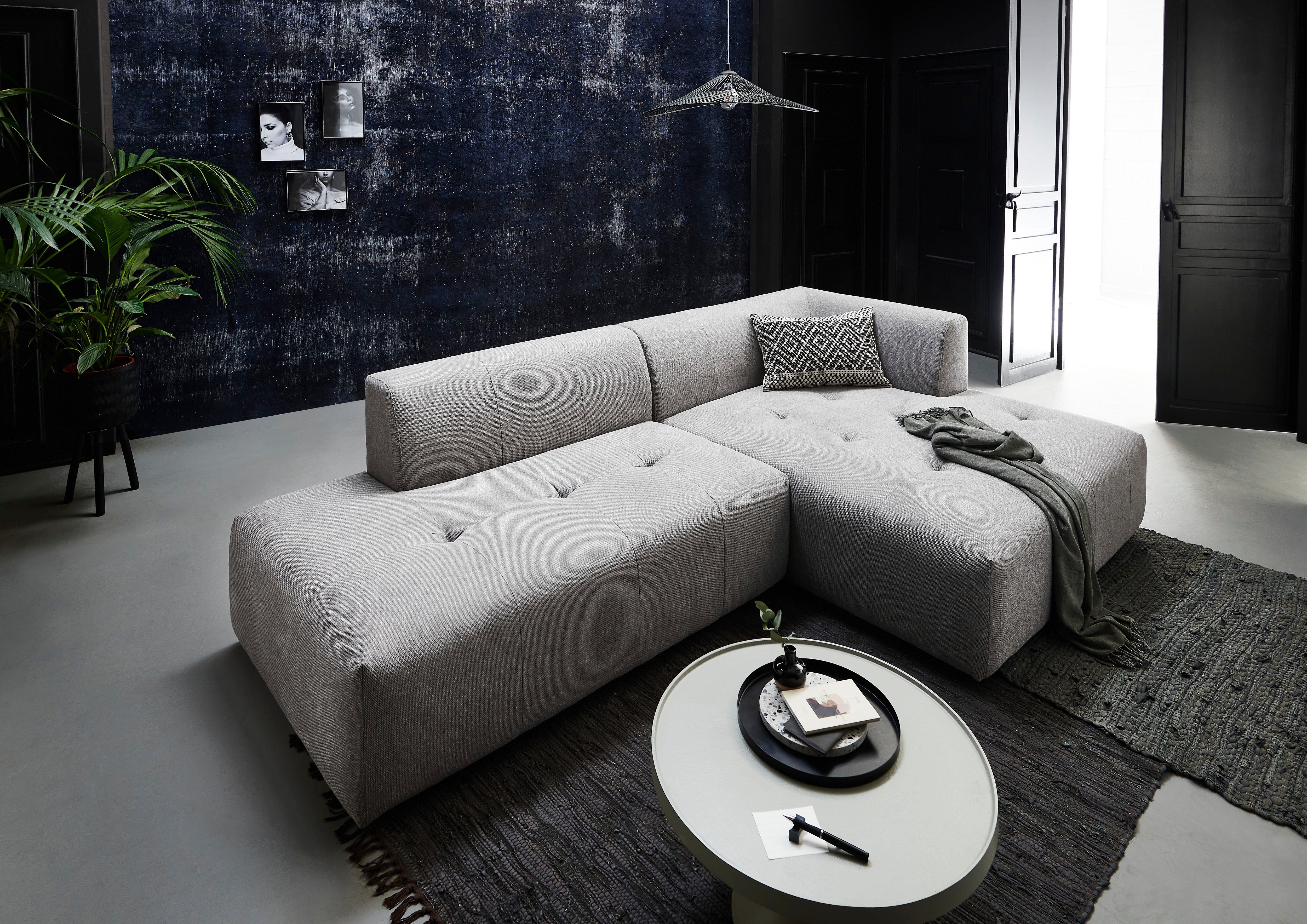ATLANTIC home collection mit 3-Sitzer XXL-Liegefläche Leonardo, mane grau