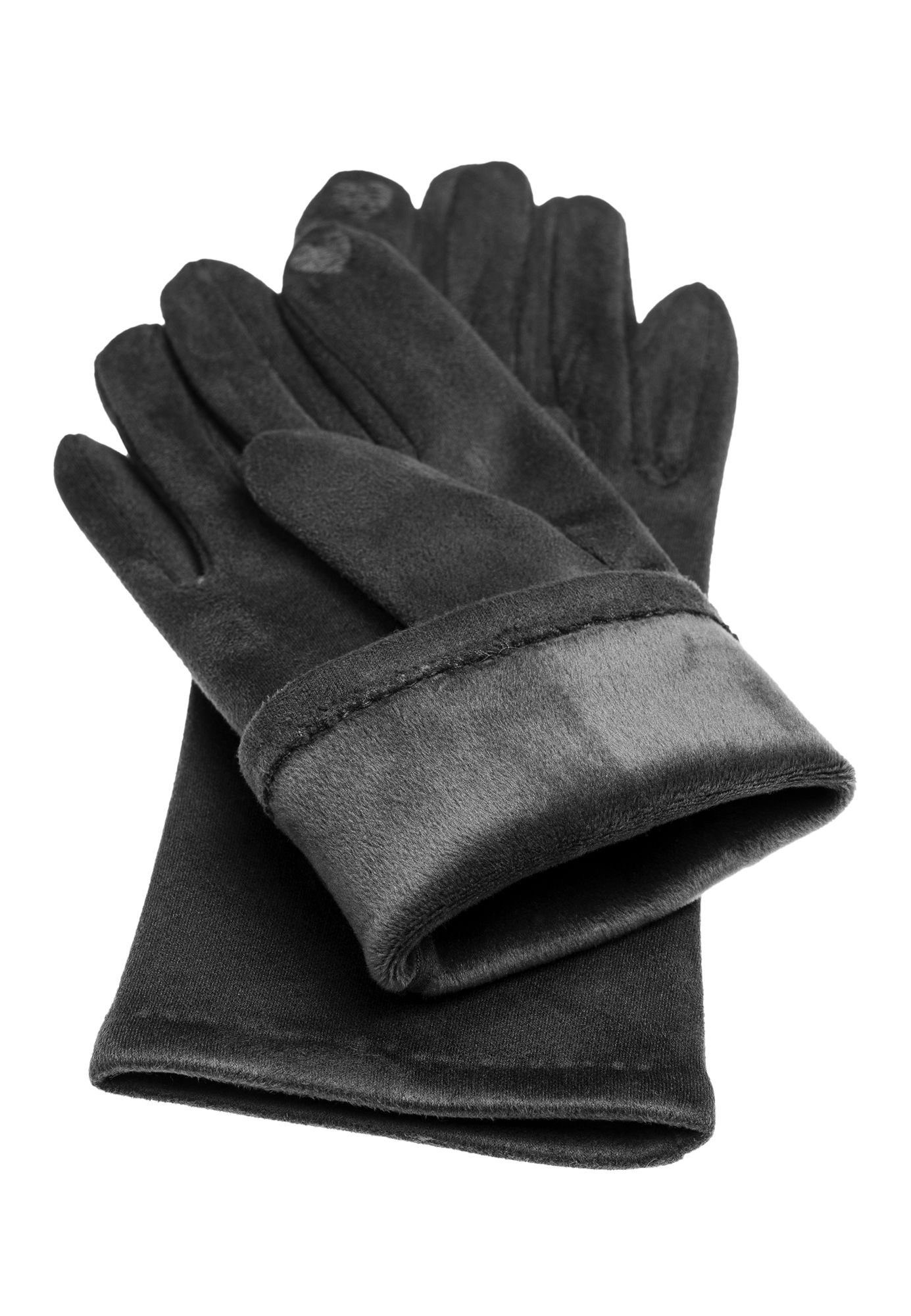 dunkelgrau elegante Handschuhe Caspar uni Winter Strickhandschuhe GLV013 Damen klassisch