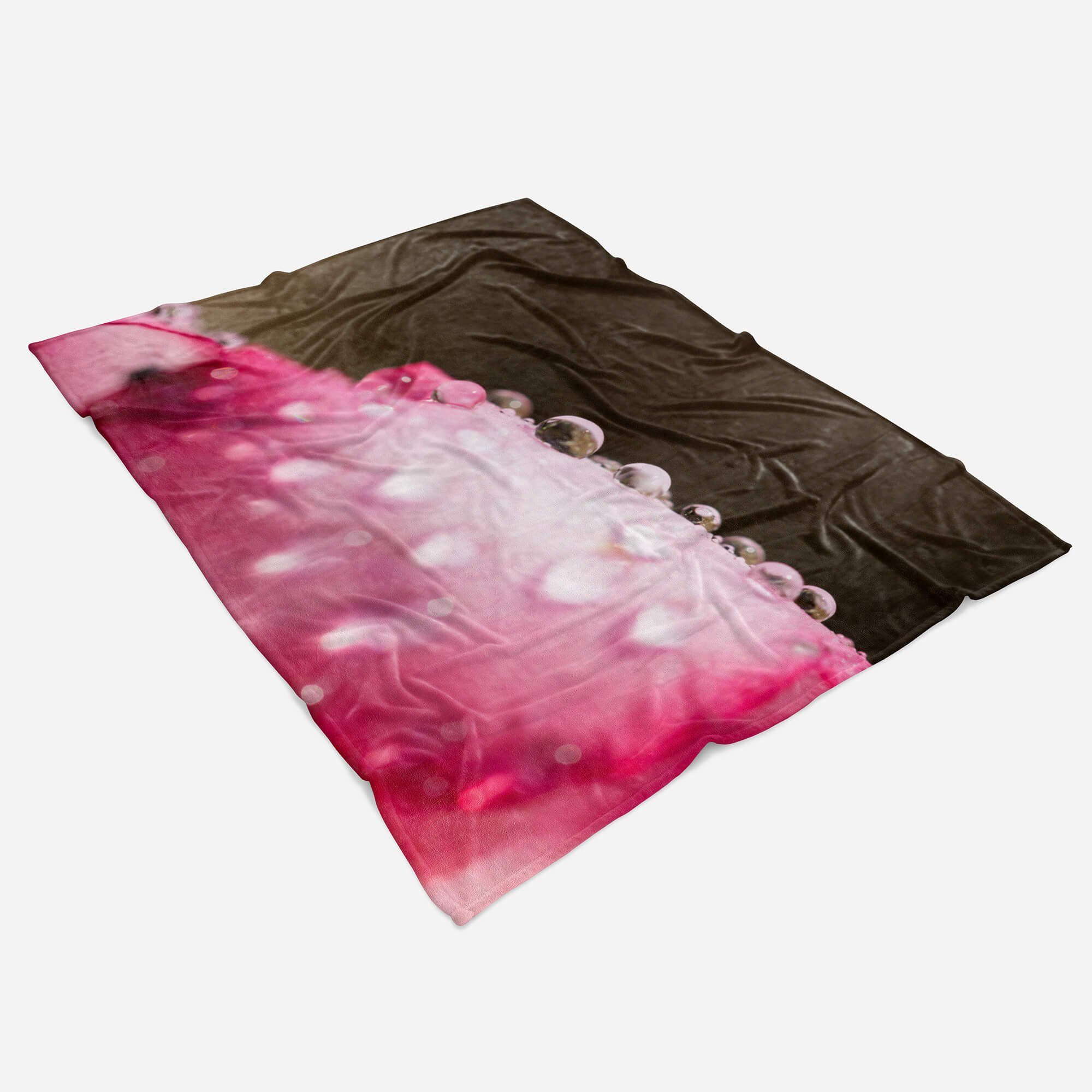Handtücher Kuscheldecke (1-St), Wassertropfen Handtuch Sinus Baumwolle-Polyester-Mix Handtuch mit Fotomotiv Art Saunatuch Blüt, Strandhandtuch