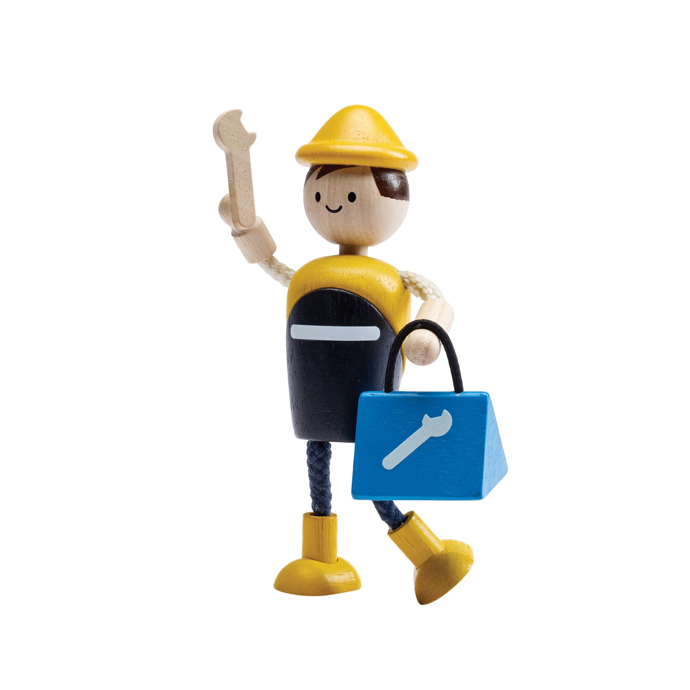 Plantoys Biegepuppe PlanToys- Handwerker-Puppe 18,8x7,5x9,5 cm - 3y+