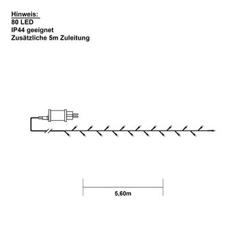 STAR TRADING LED Dekolicht LED-Lichterkette Golden Warm White, warmweiß, 80 LEDs, 5,6m, LED-Lichterkette Golden Warm White, warmweiß, 80 LEDs, 5,6m