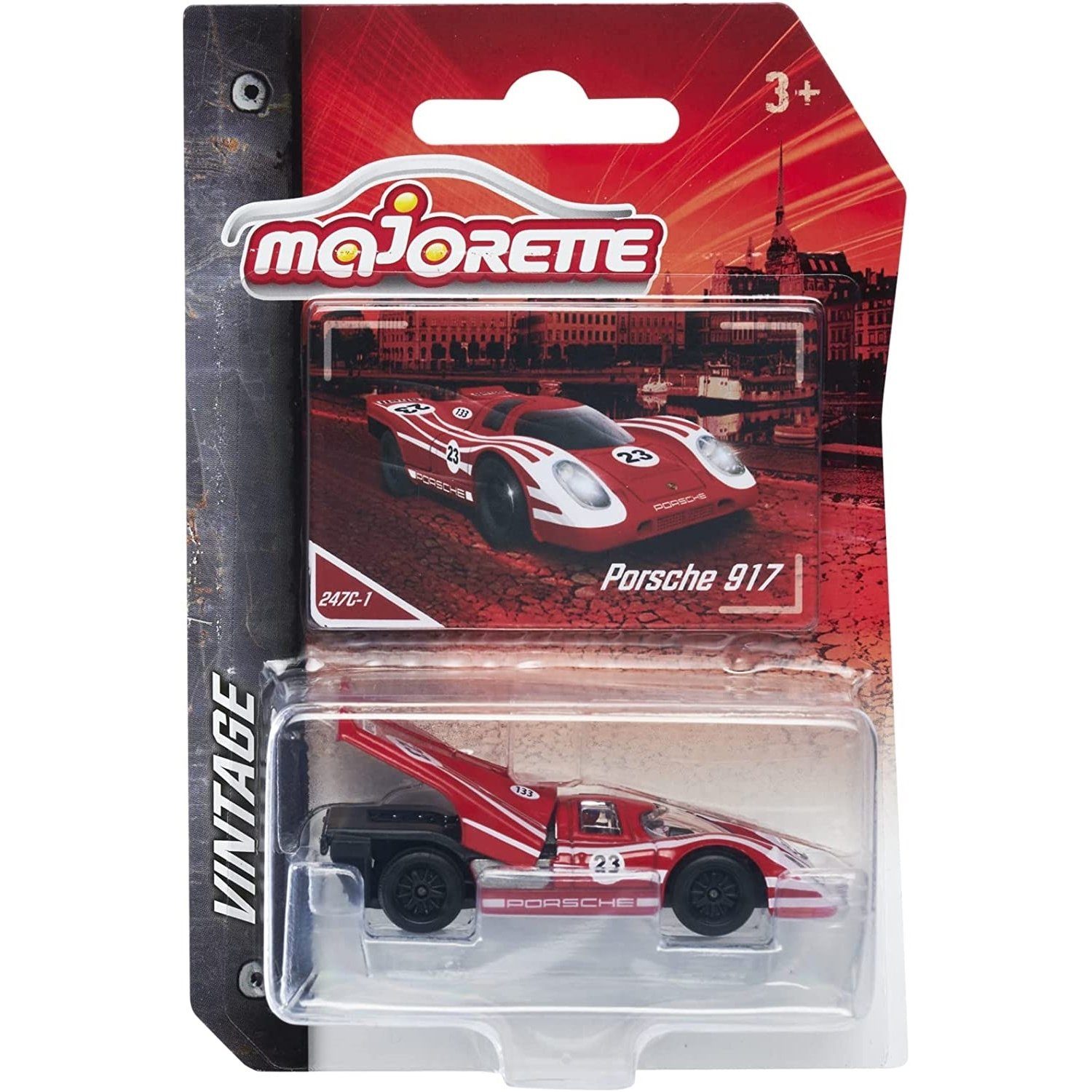 majORETTE Spielzeug-Auto 212052010Q07 Vintage Porsche 917 rot
